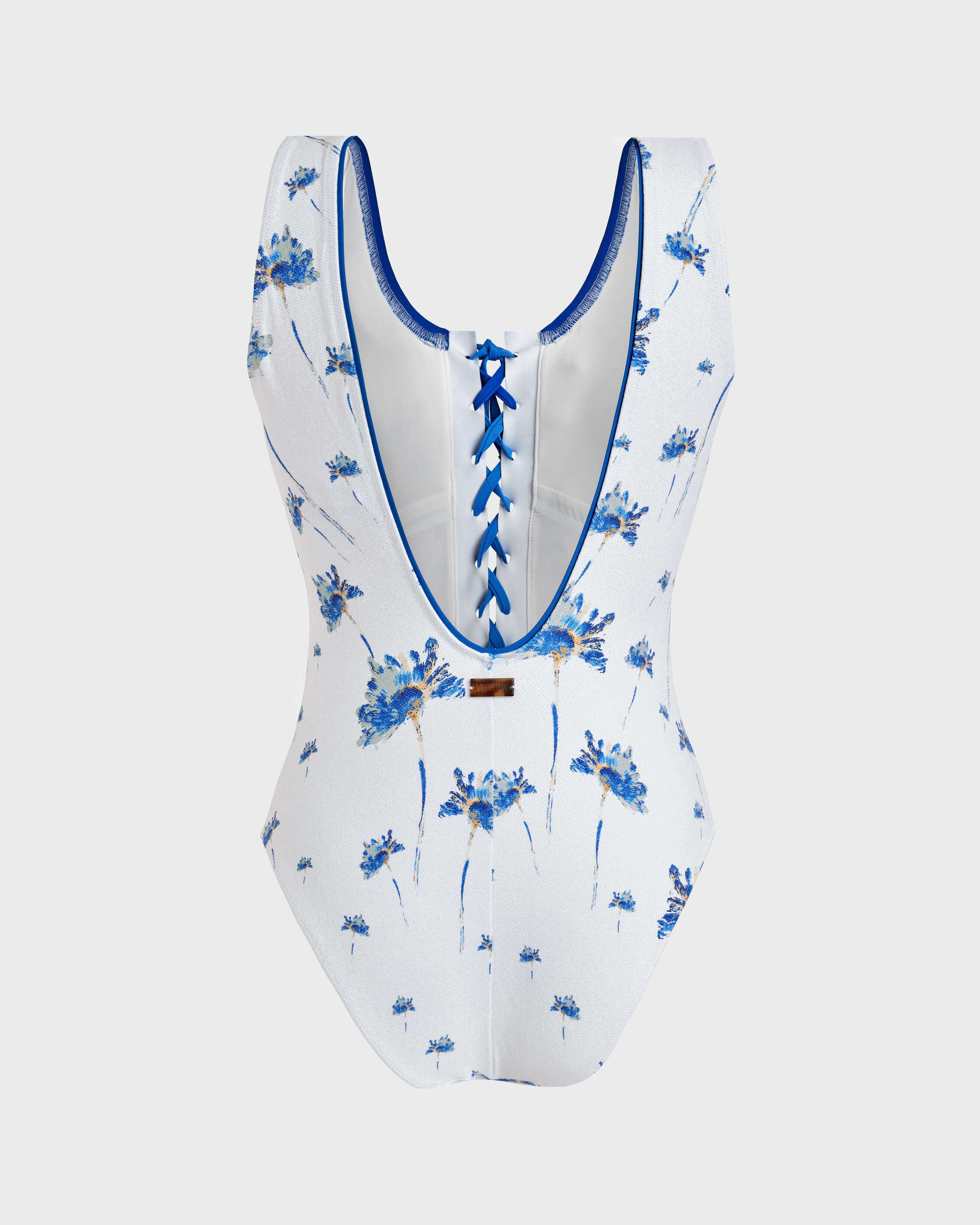 Women One-Piece Swimsuit Herbier OFF WHITE back view