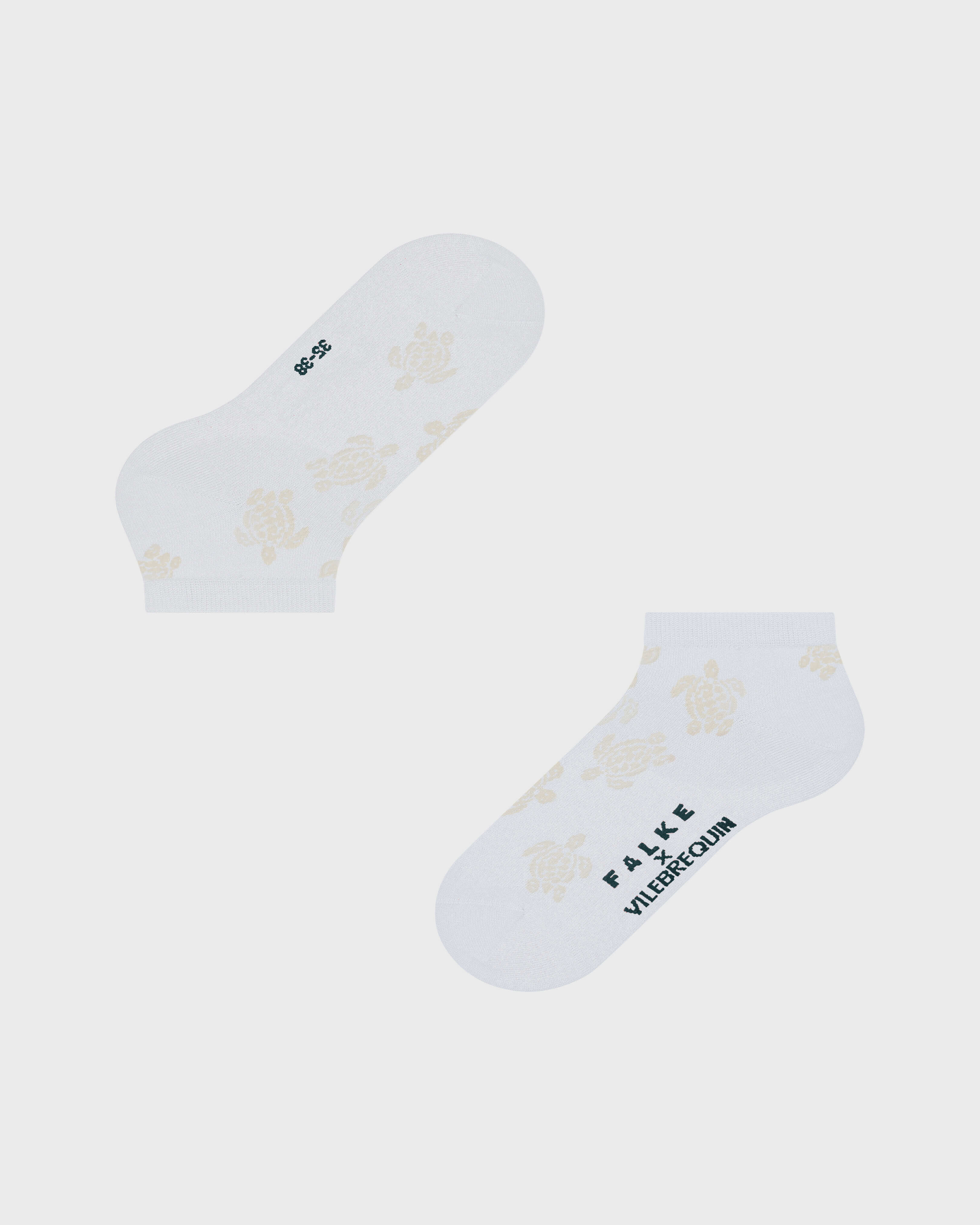 Women Sneaker Socks Ronde des Tortues - Vilebrequin x Falke WHITE front view