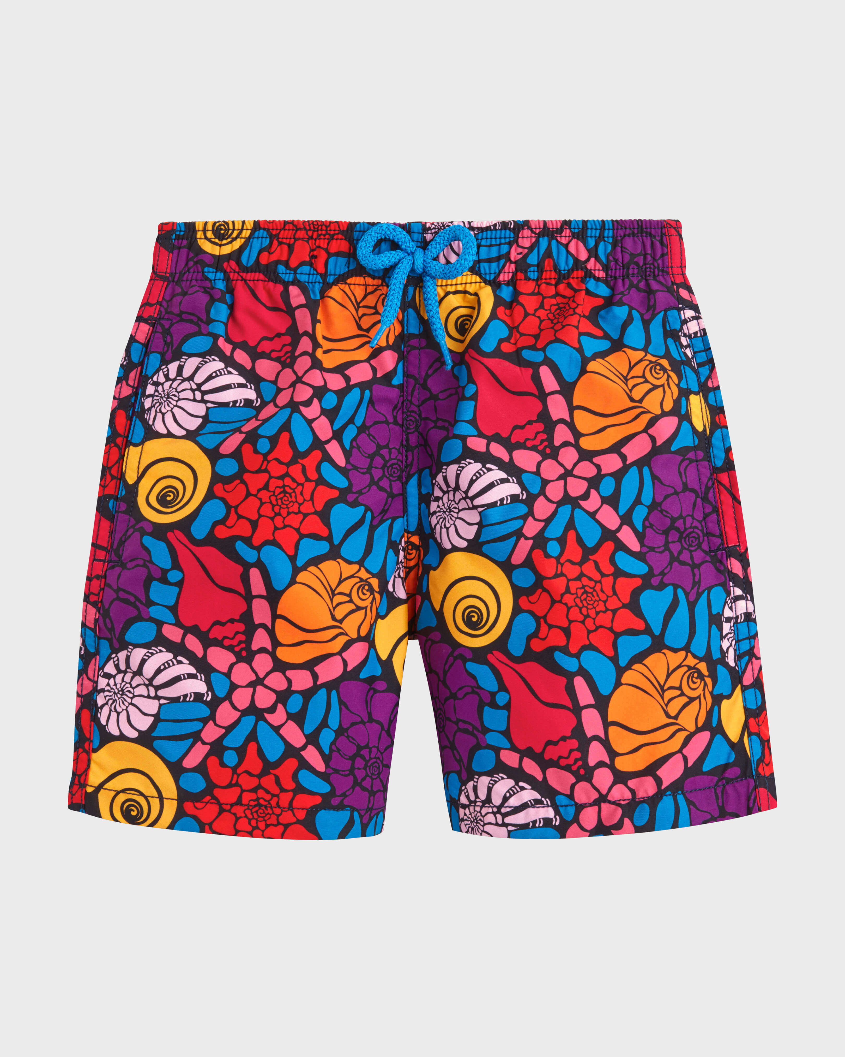 Noumea Sea Shells Badeshorts für Jungen MARINEBLAU front view