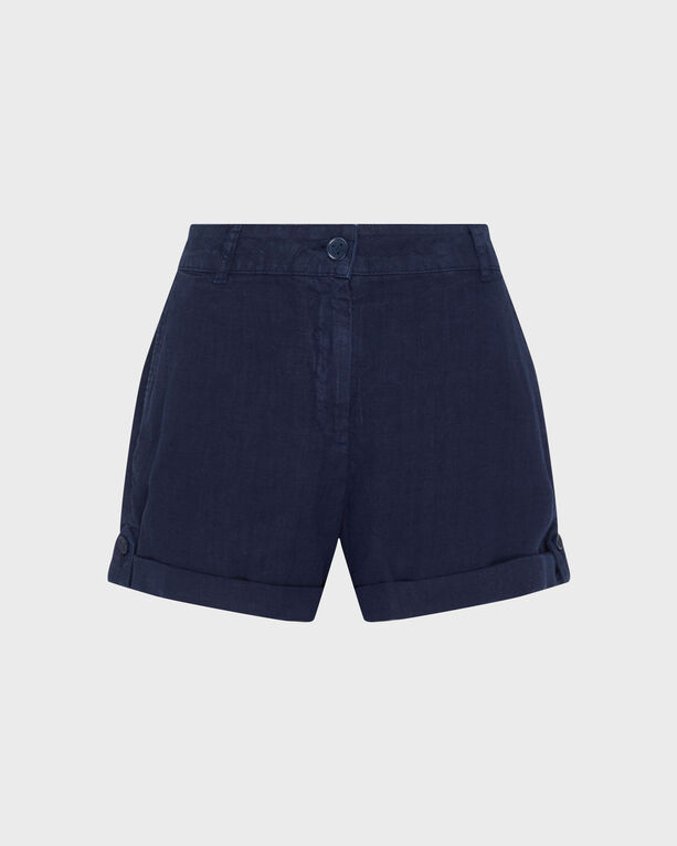 Vilebrequin - Women Linen Bermuda Shorts Solid - Bermuda - Lee - Blue - Size XS