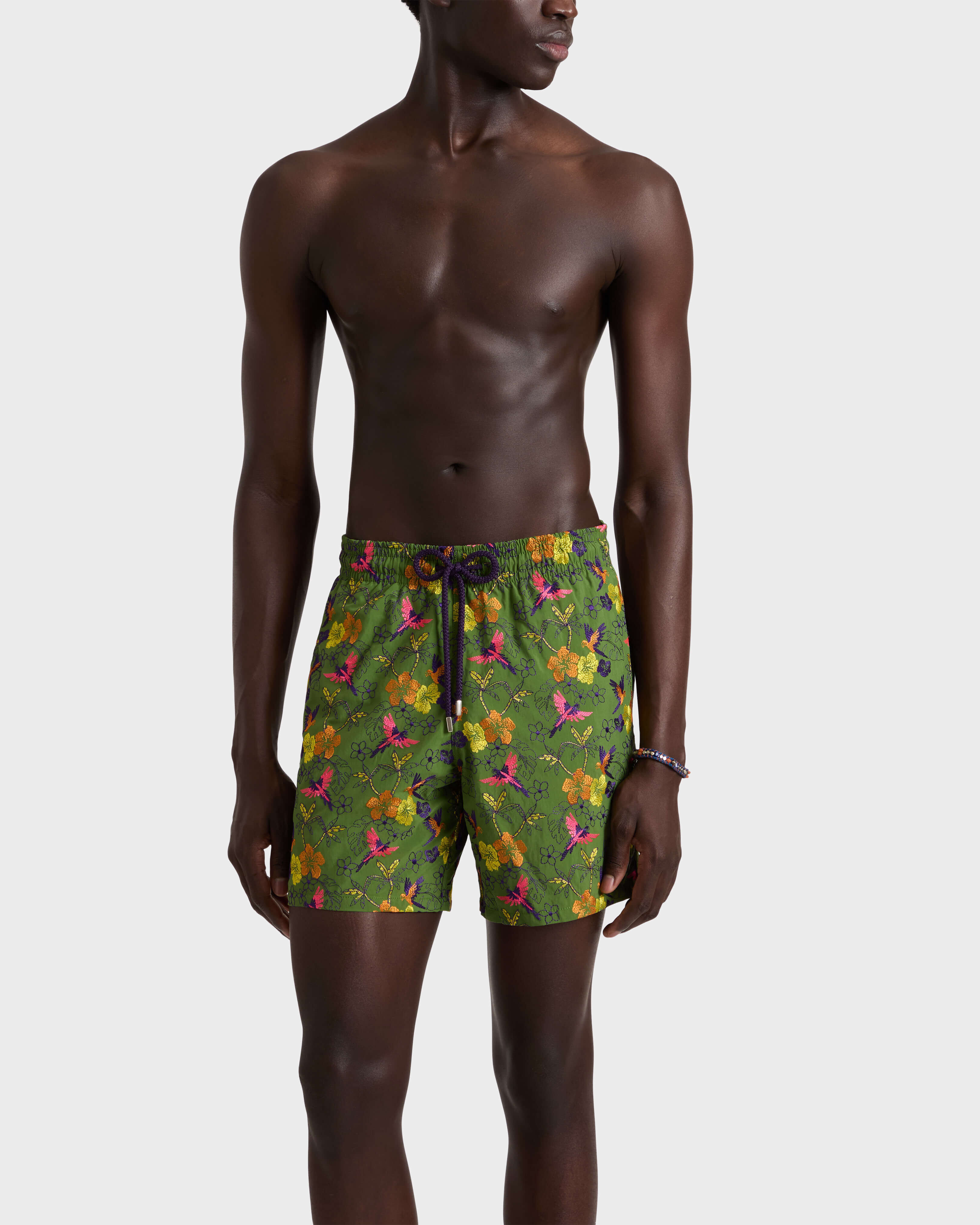 Maillot de bain brodé homme Salvador - Édition Limitée MILITAIRE frontworn view
