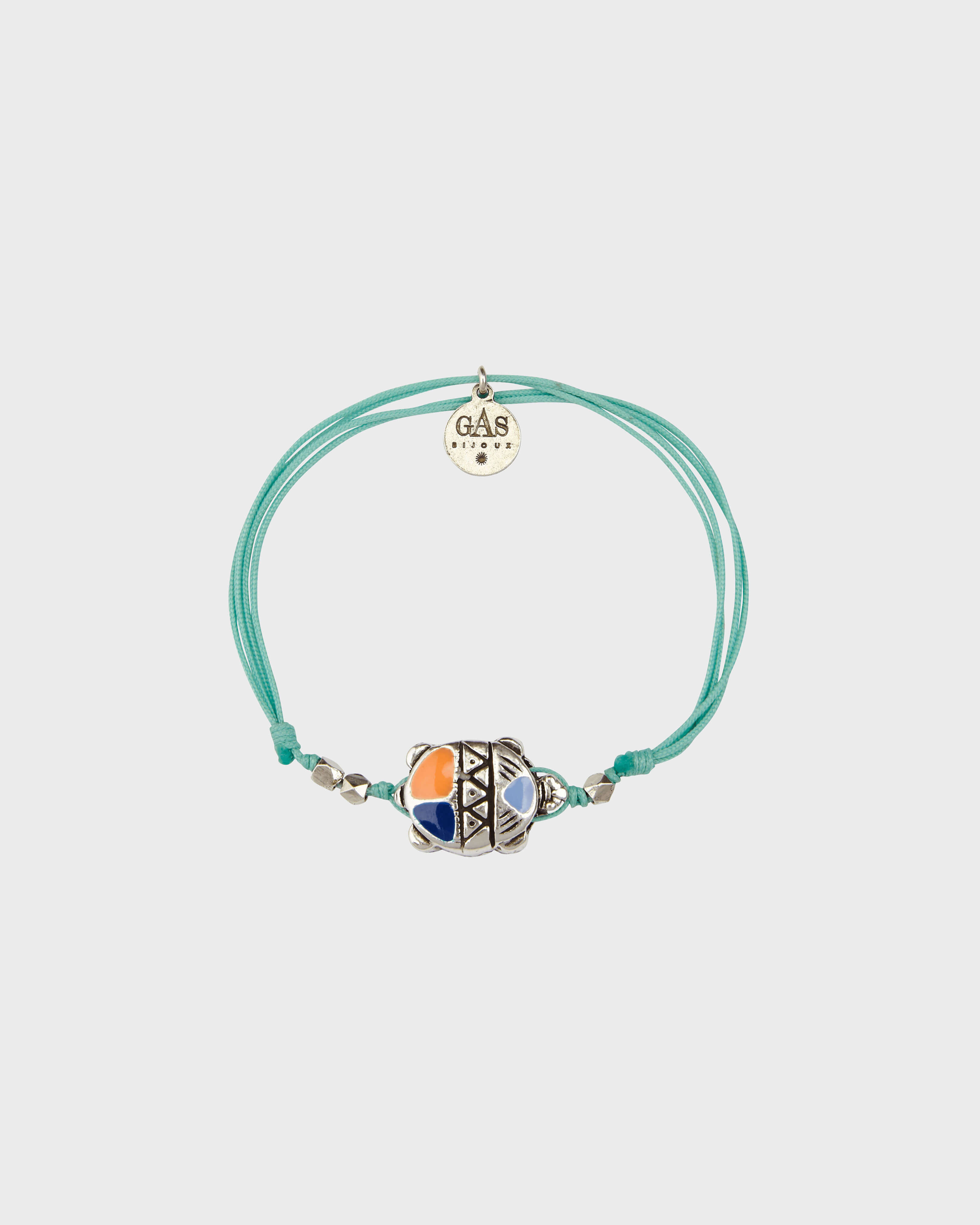 String Enameled Turtle Bracelet - Vilebrequin x Gas Bijoux LAZULII BLUE front view
