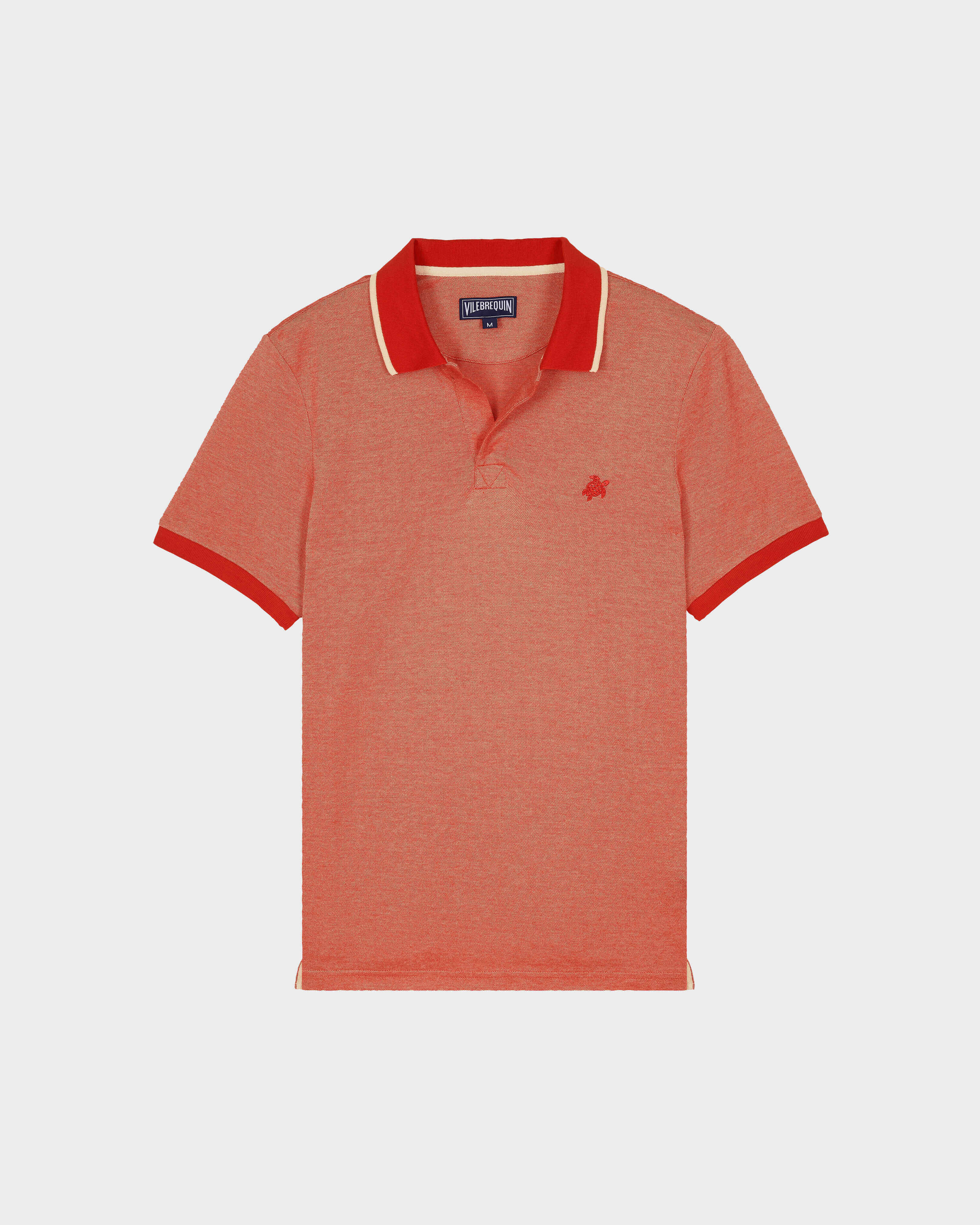 Men Cotton Changing Color Pique Polo Shirt AMAPOLA front view