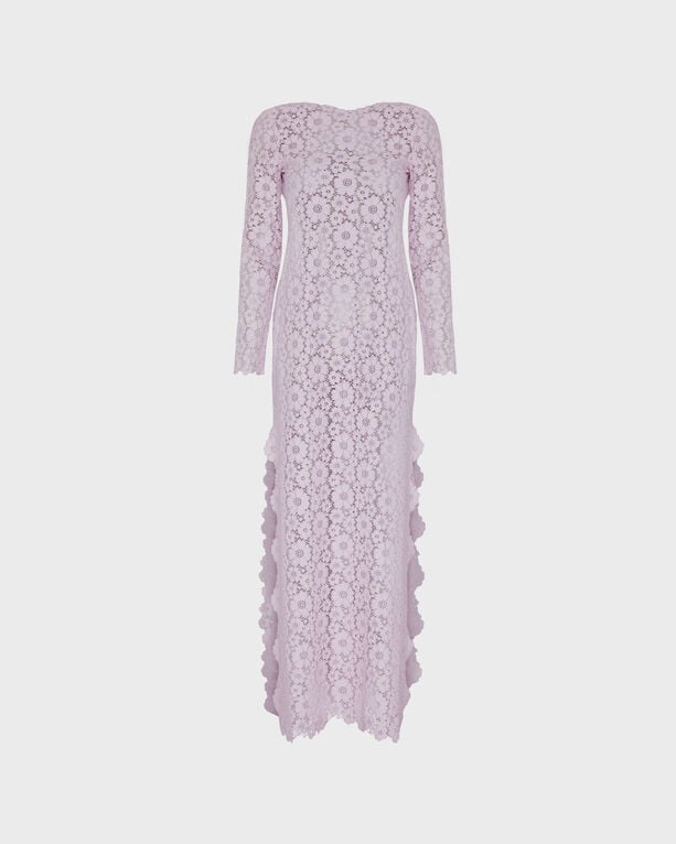 Vilebrequin Women Long Dress Flowers Lace In Purple