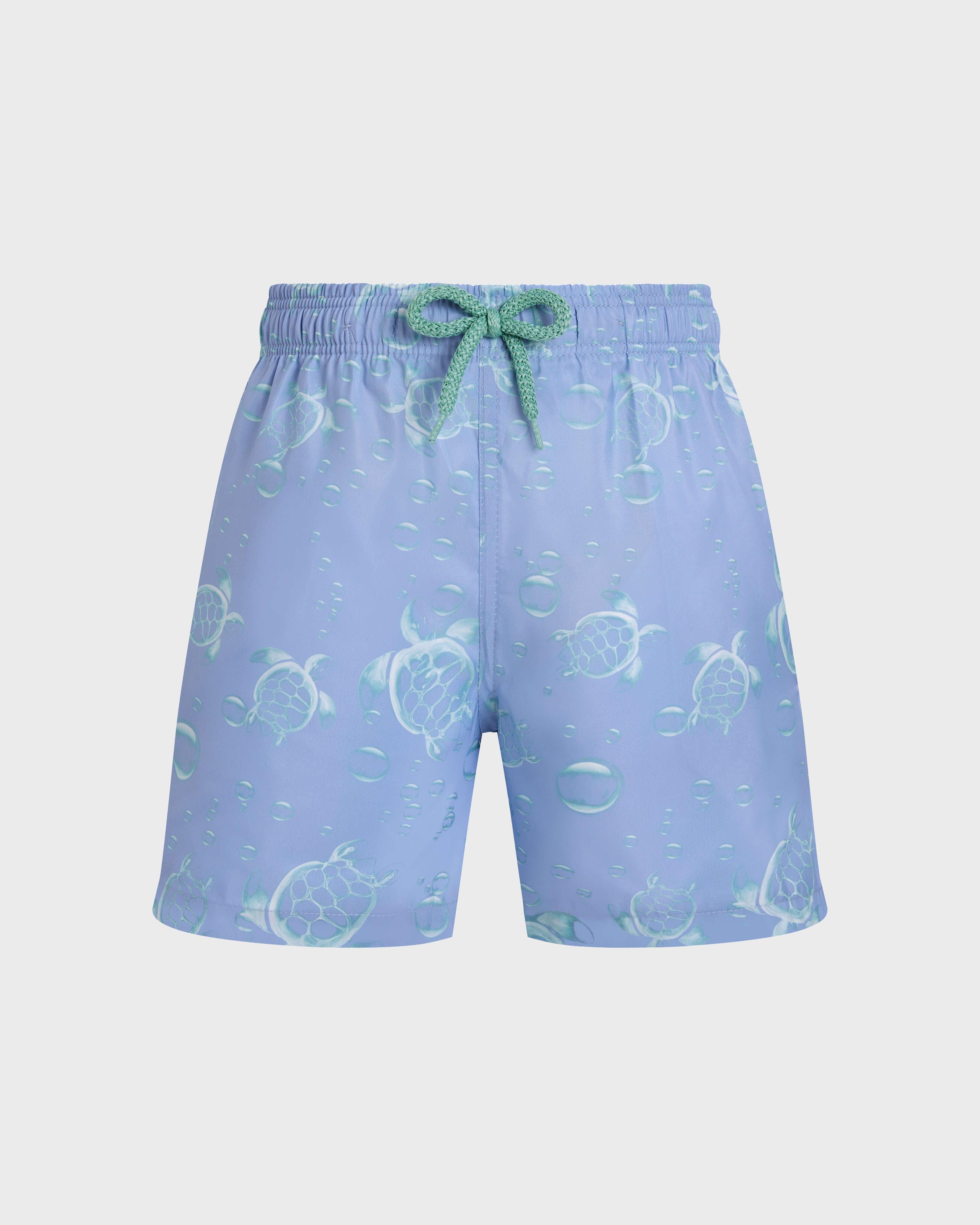 Pantaloncini mare bambino ultraleggeri e ripiegabili Bubbles Turtles 3D CLOUDY front view