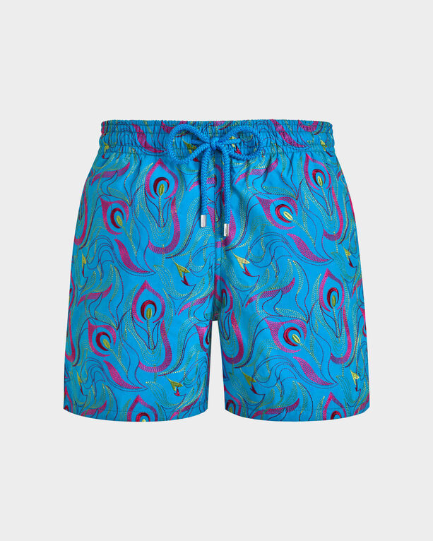 Vilebrequin - Men Swimwear Embroidered Camo Flowers - Limited Edition - Swimwear - Mistral - Blue - Size M