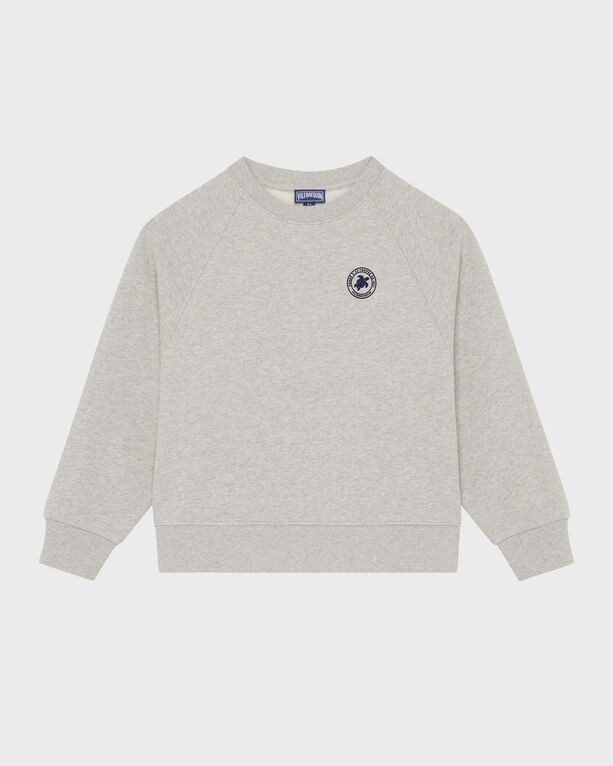 Vilebrequin – Baumwoll-sweatshirt Mit Rundhalsausschnitt Und Gummi-logo Für Jungen – Sweatshirt – Gallo – Grau – Größe 14