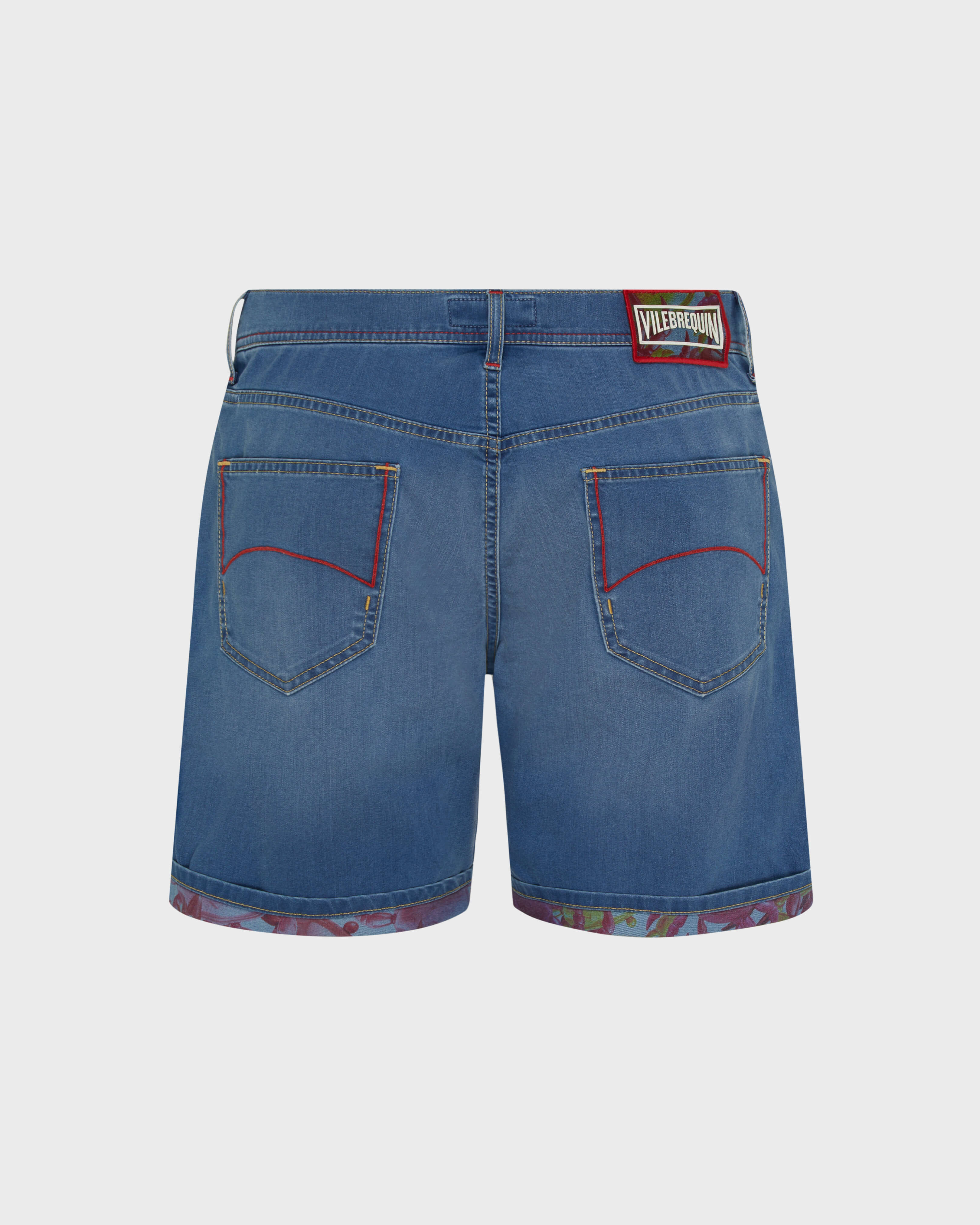 Men Denim Bermuda Shorts Crab Balloonss MED DENIM W2 back view