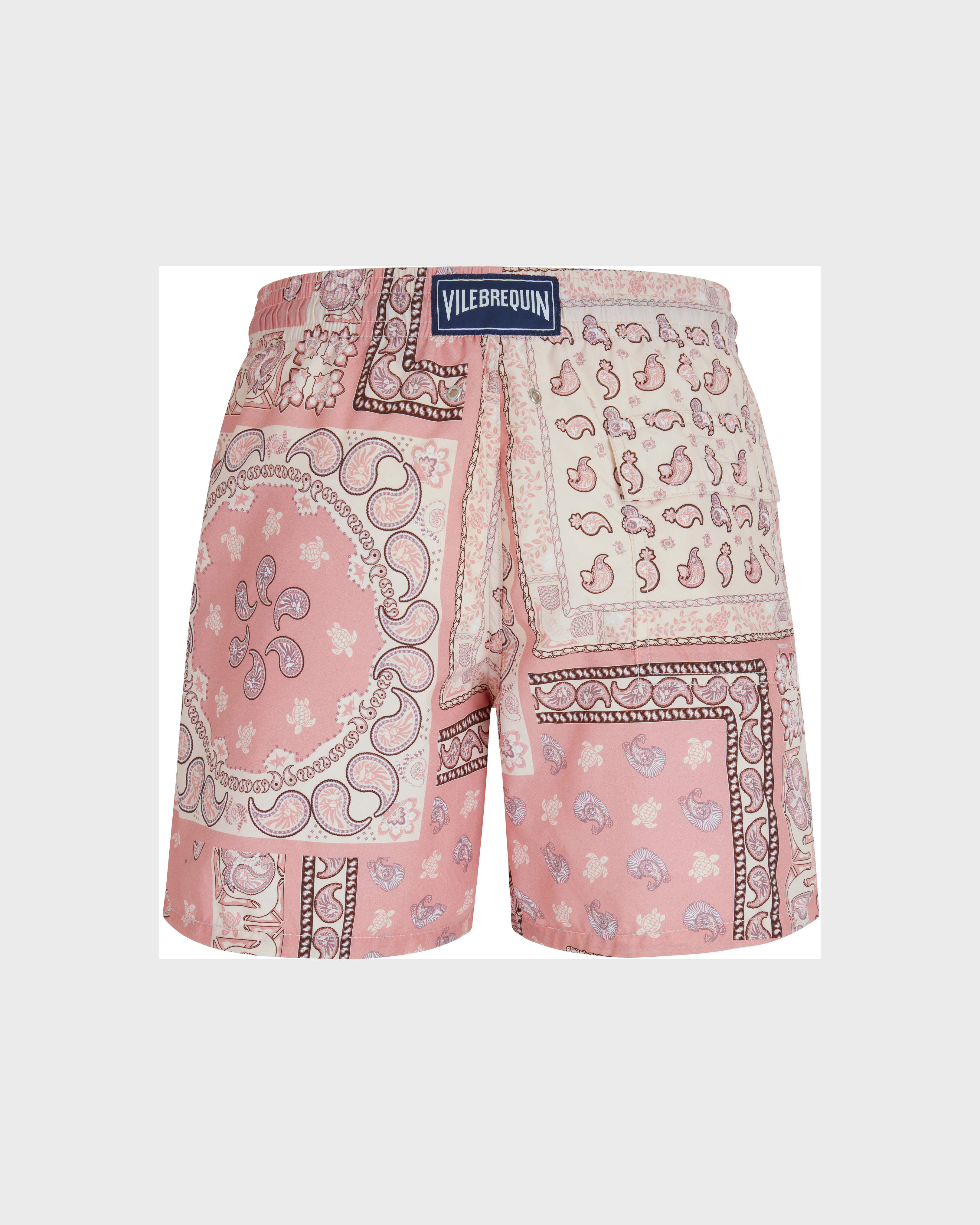 Vilebrequin x BAPE® BLACK Bandana Badeshorts für Herren BONBON back view