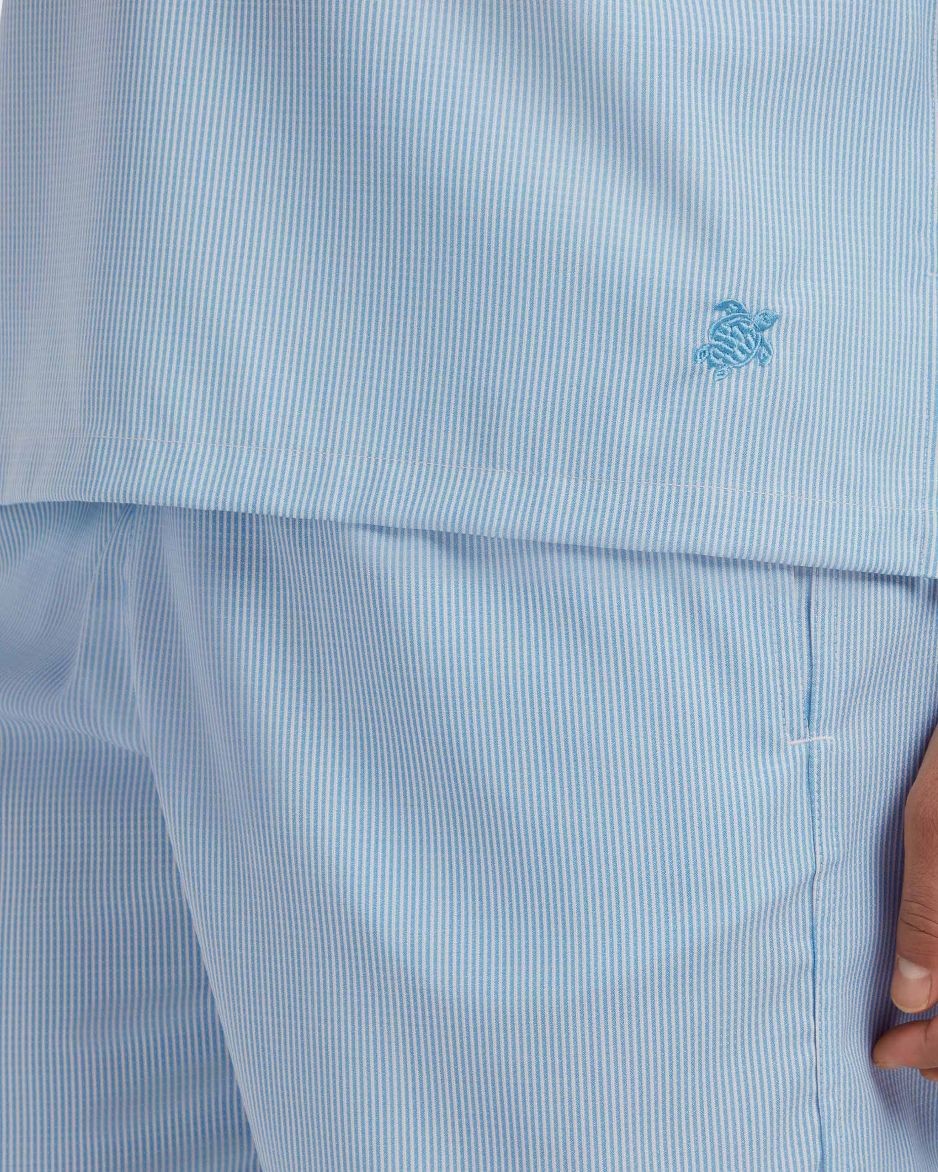 Men Ultrafine Wool Swim Shorts Micro Rayures Tailoring BLUE TOPAZ supp2 view