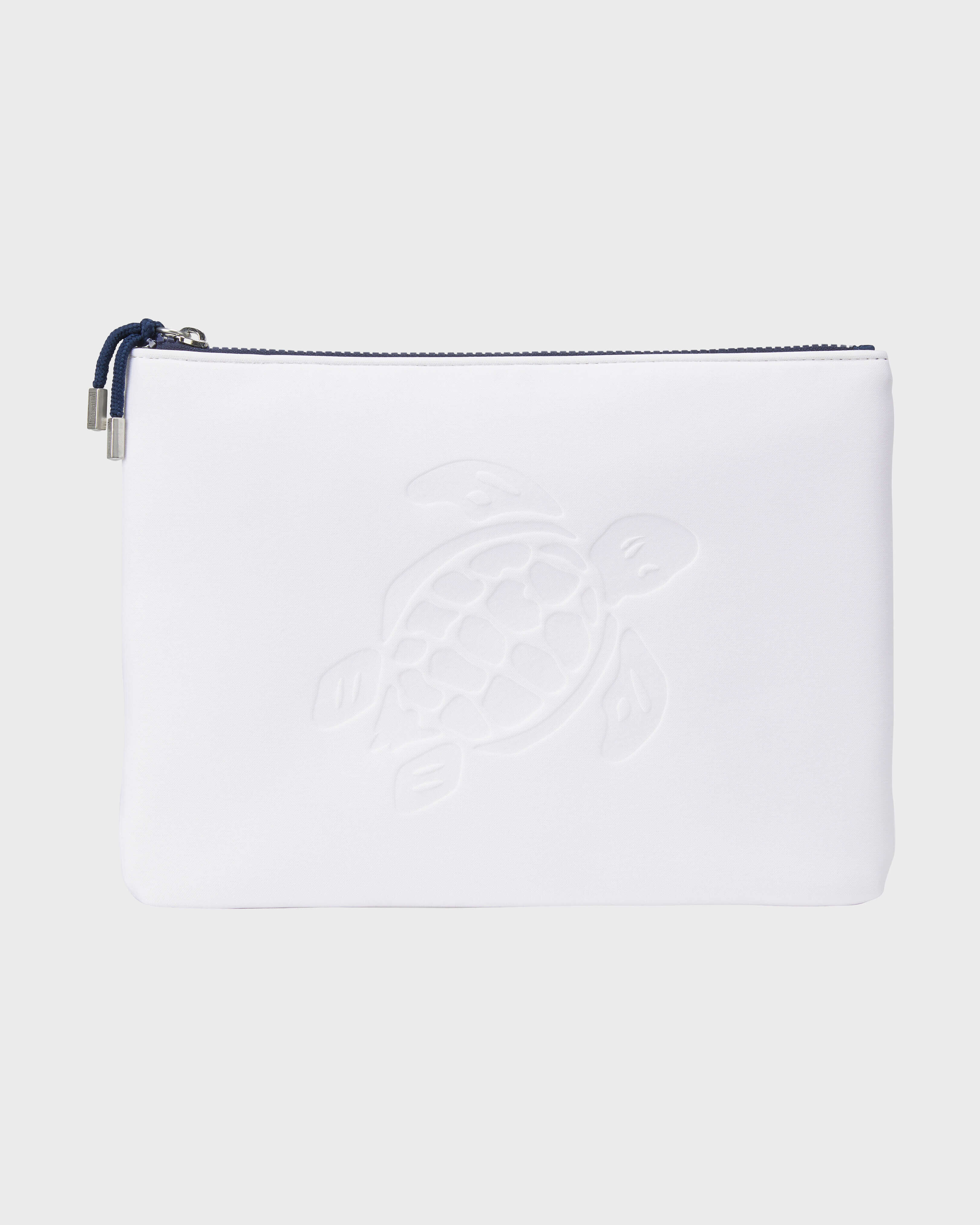 Bolsa de playa con cremallera y estampado Turtle BLANCO front view