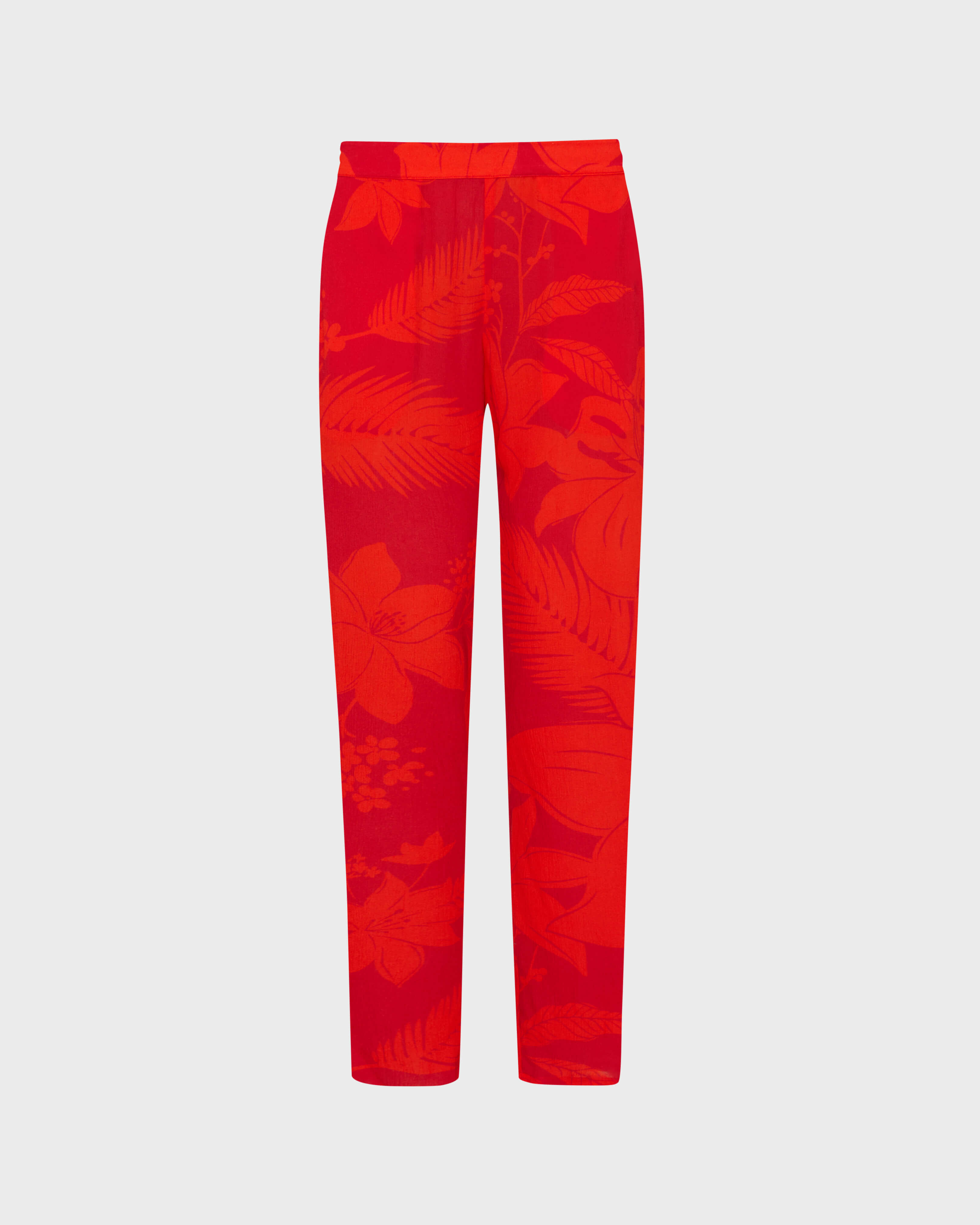 Women Slim Viscose Pants Flower Power LIPSTICK front view