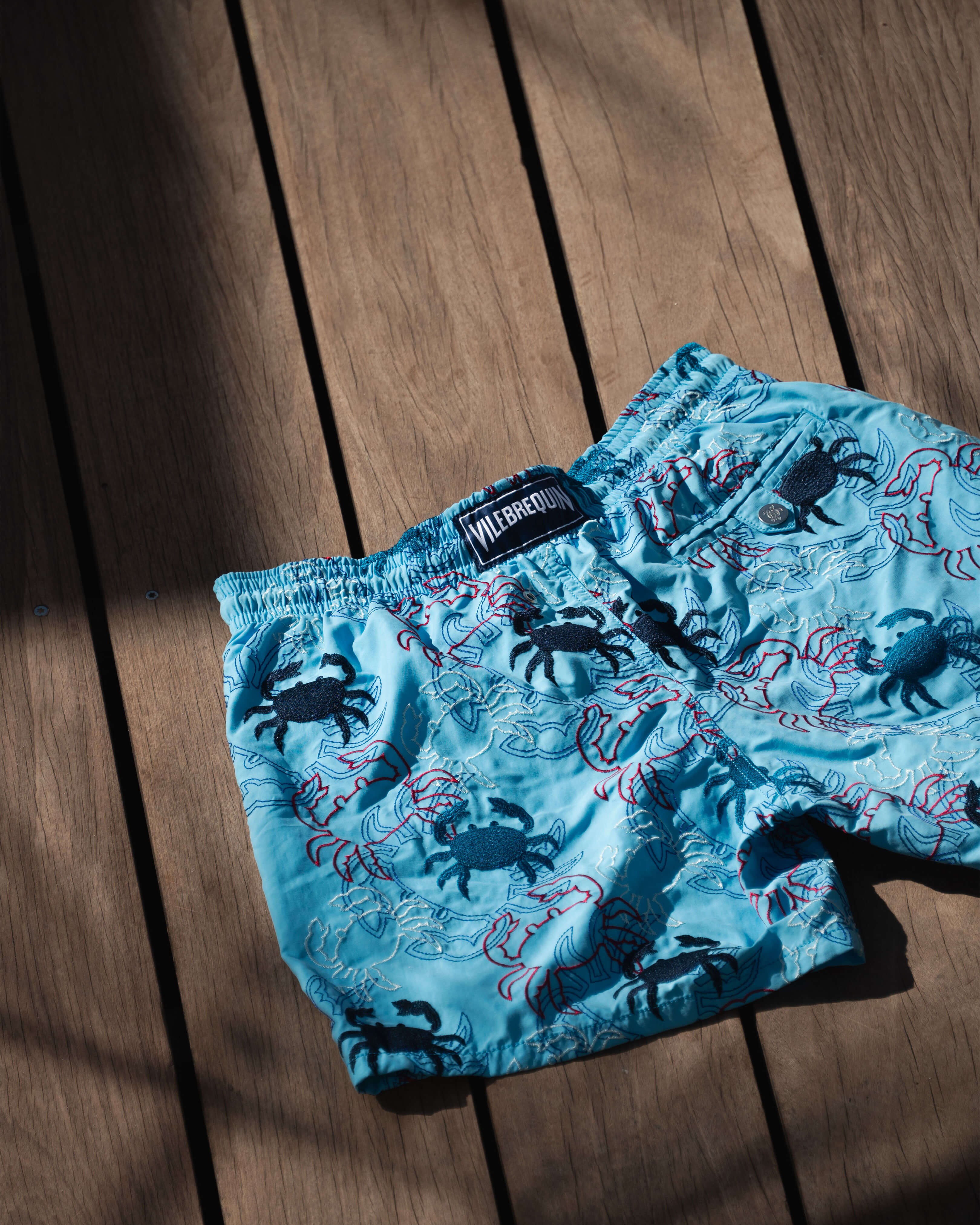 Maillot de bain homme brodé Crab Balloons - Edition Limitée TOPAZE BLEUE override view