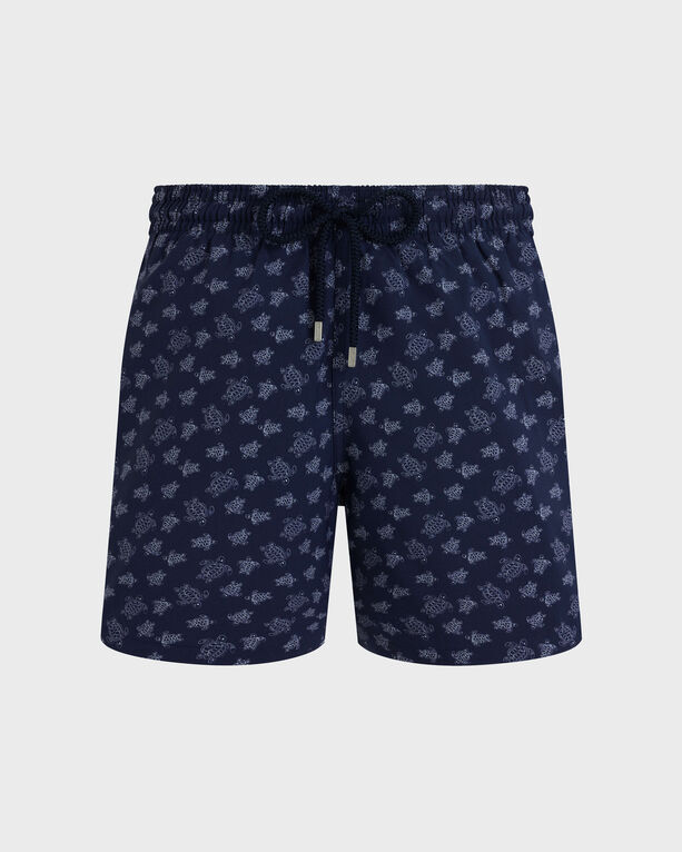 Vilebrequin - Men Ultrafine Wool Swim Shorts Ronde Des Tortues - Swimwear - Moopea - Blue - Size S