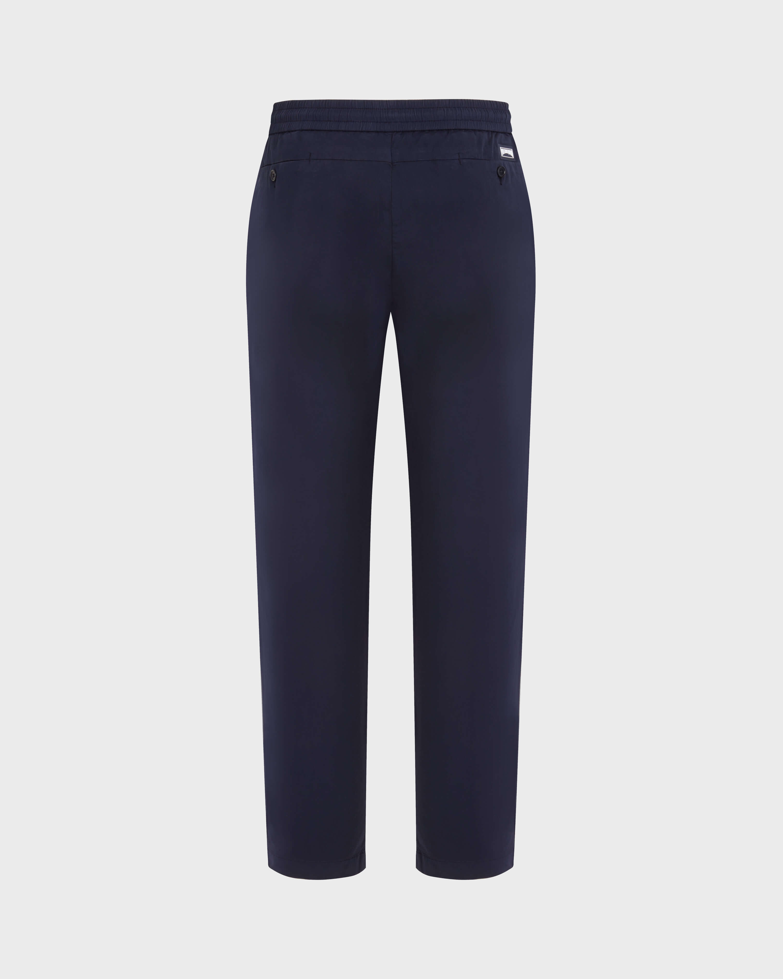 Pantalón de algodón satén con cintura elástica Solid para hombre AZUL MARINO back view