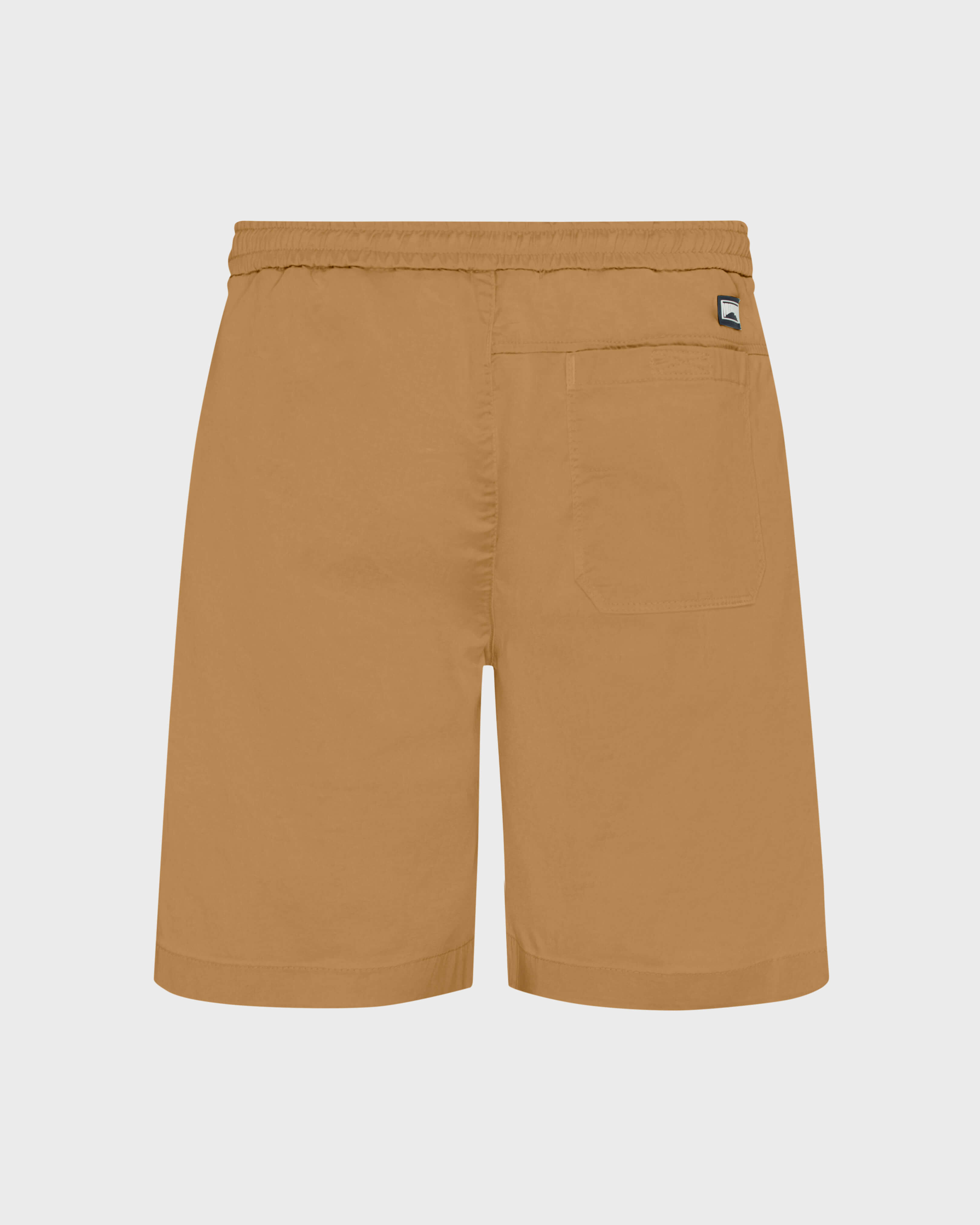 Men Tencel and Cotton Bermuda Shorts Satin MOCHA back view