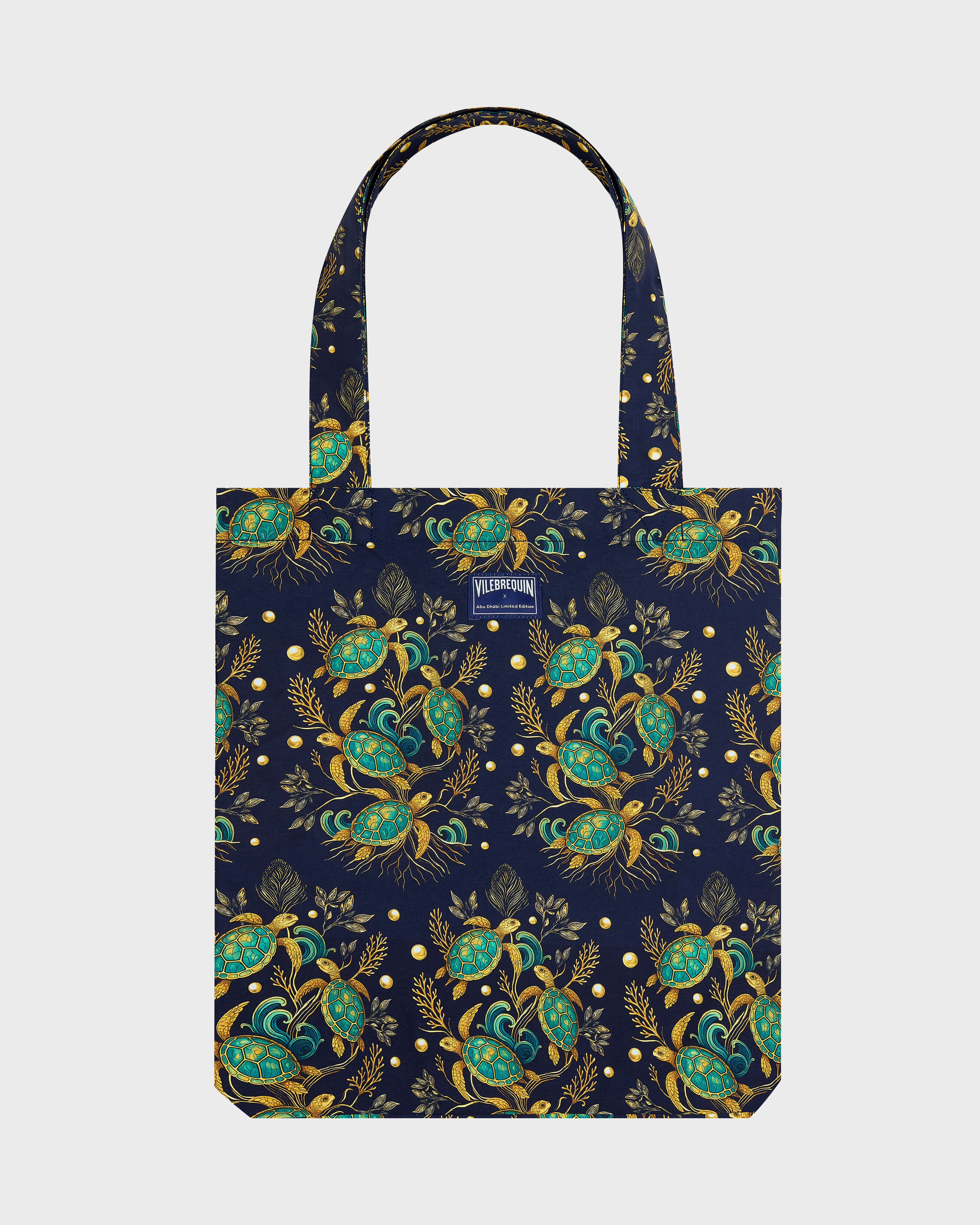 Tote bag Mangrove Turtles - Vilebrequin x Abu Dhabi NAVY back view