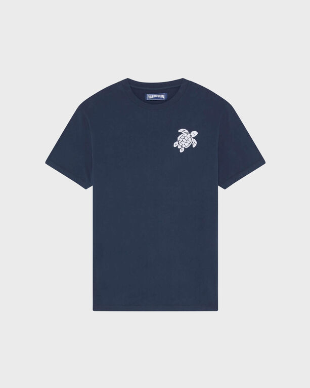 Vilebrequin - Men Organic Cotton T-shirt Big Turtle Embroidery - Tee Shirt - Partisol - Blue - Size XXL