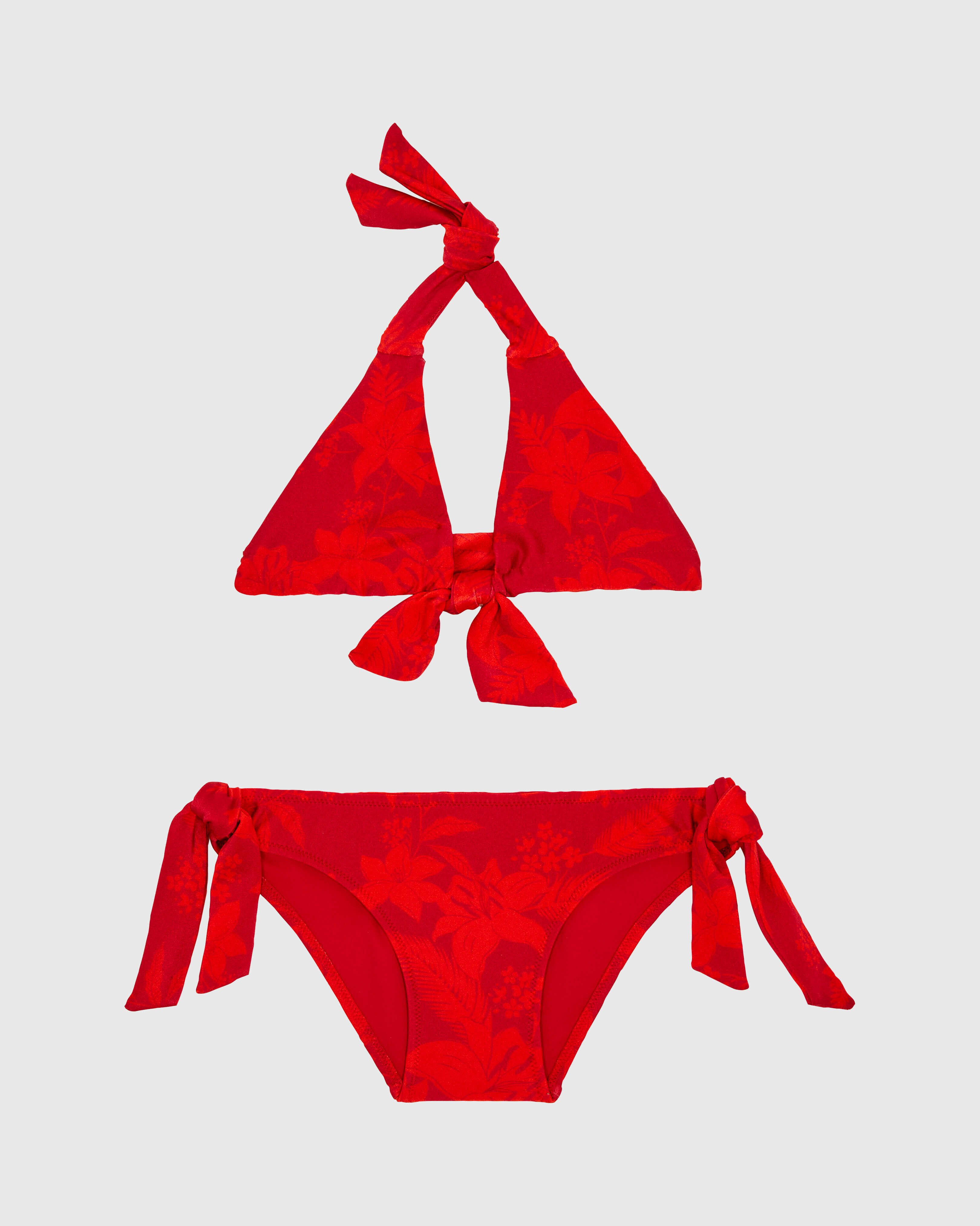 Girls Bikini Set Flower Power LIPSTICK front view