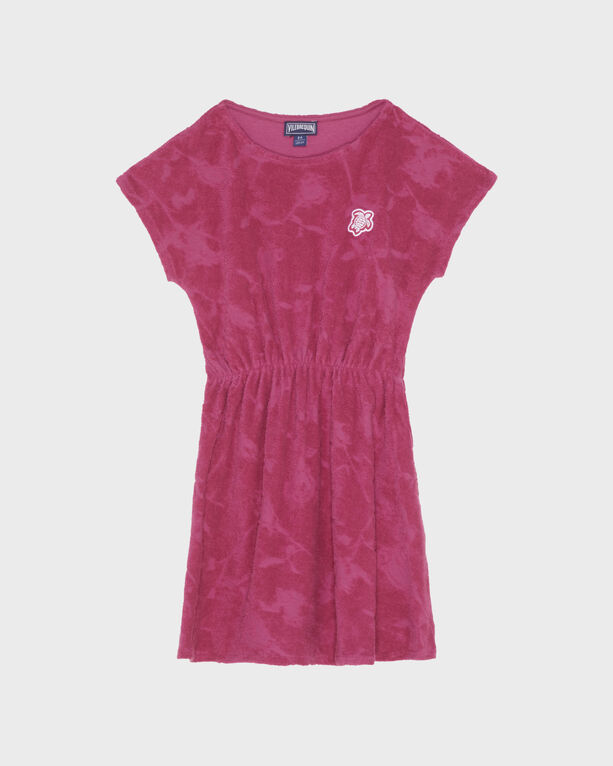 Vilebrequin Kids' Girls Terry Jacquard Dress Roses In Red