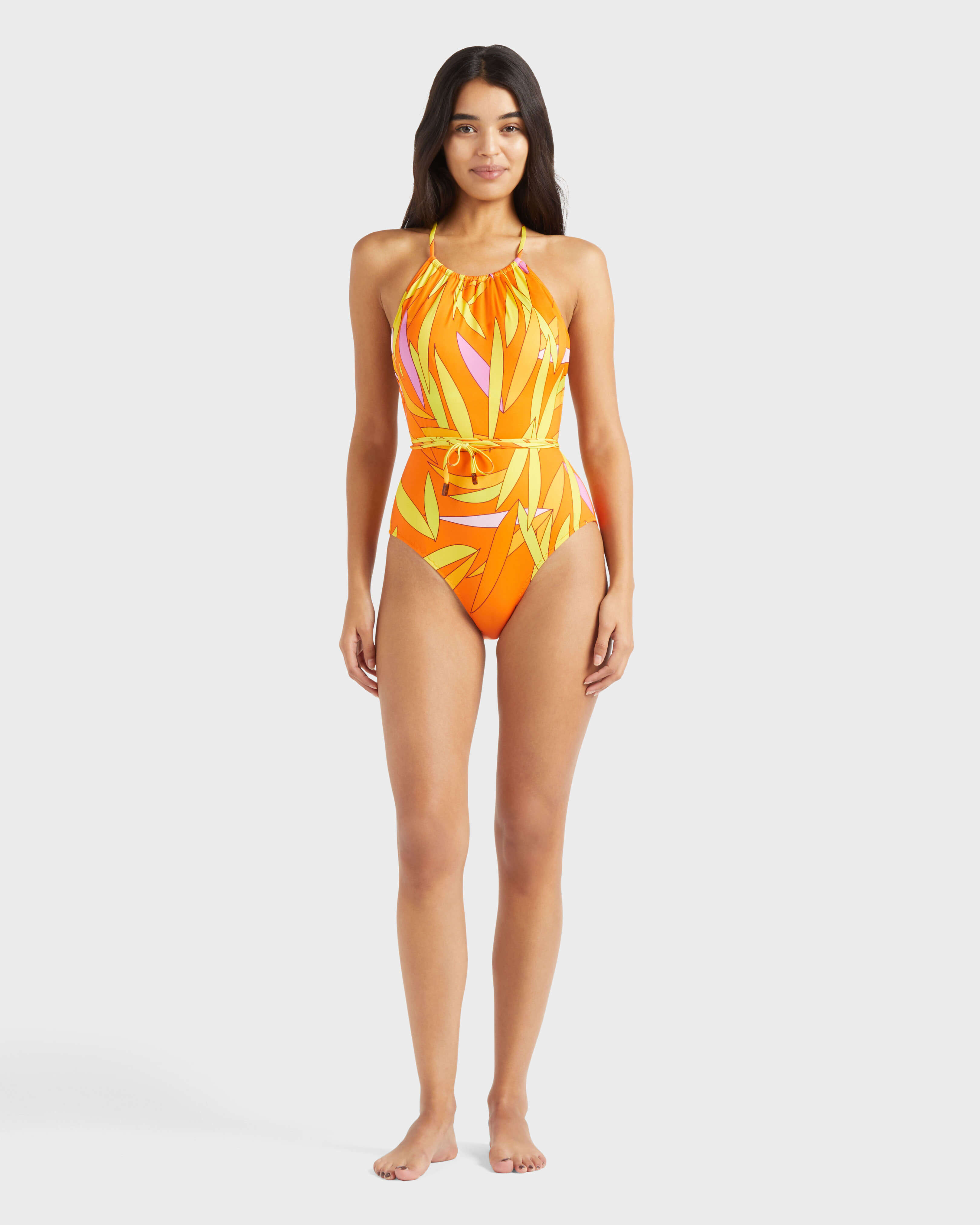 Women Backless One-piece Swimsuit Madrague APRICOT frontworn view