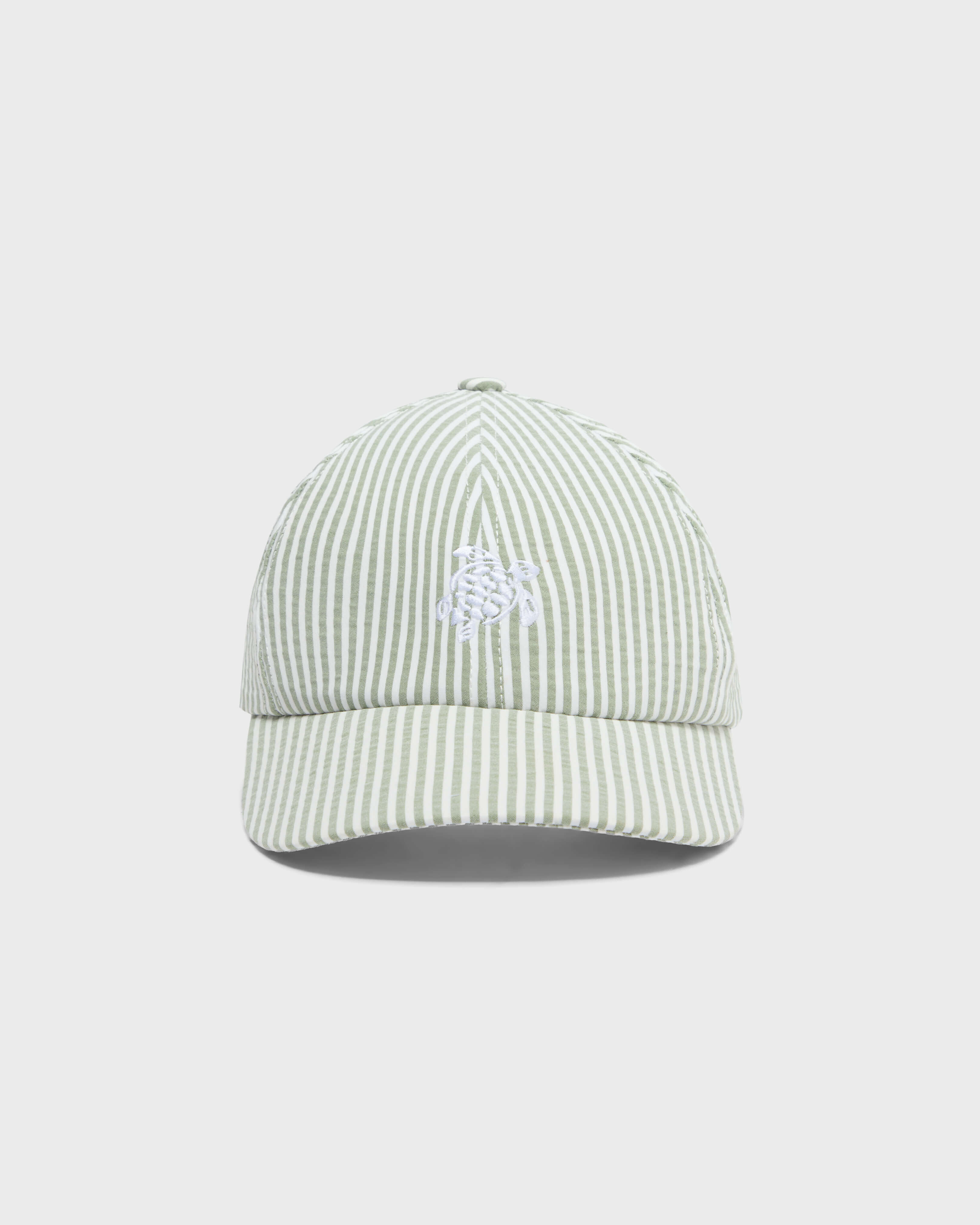 Striped Seersucker Kappe für Herren KHAKI front view