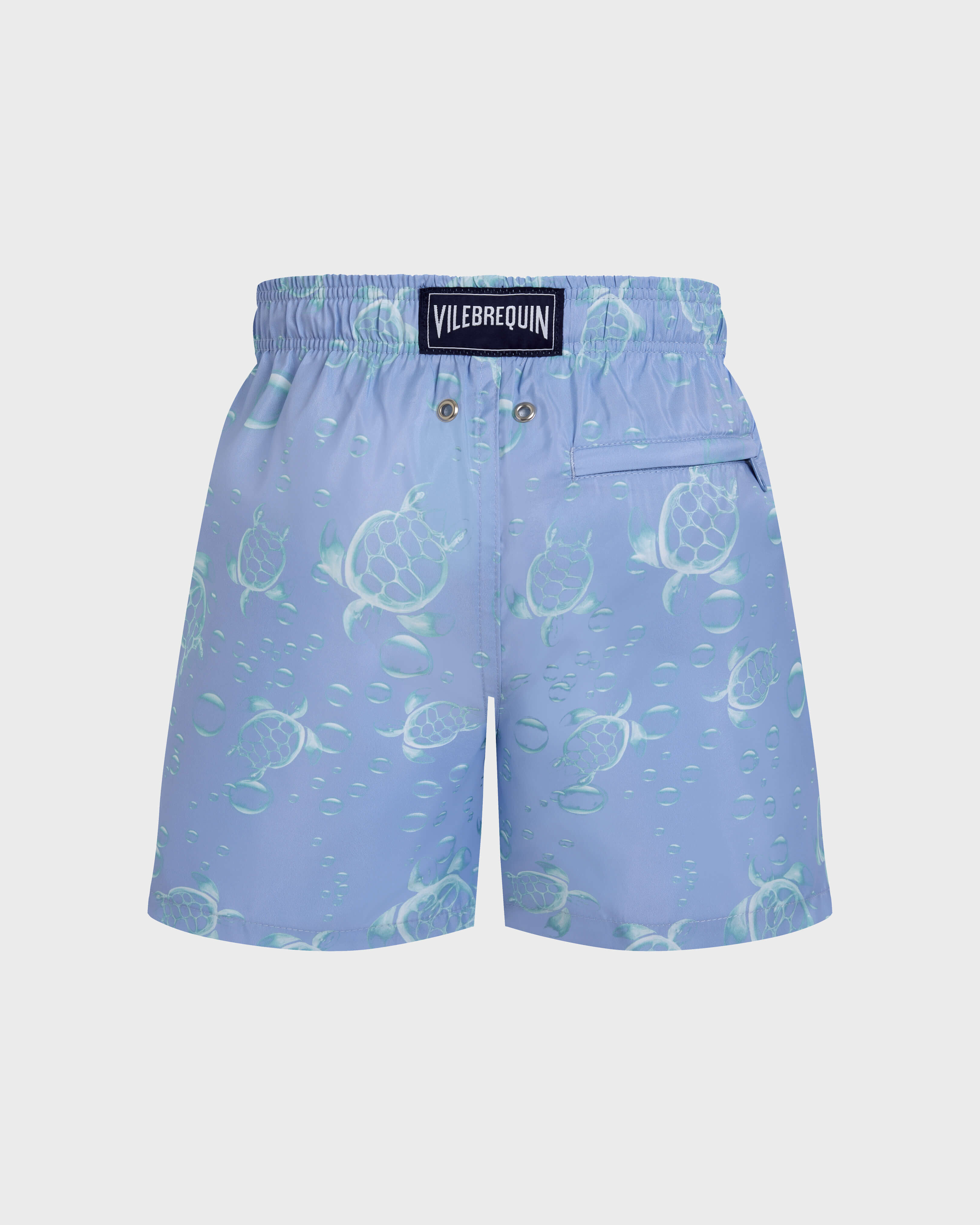 Pantaloncini mare bambino ultraleggeri e ripiegabili Bubbles Turtles 3D CLOUDY back view