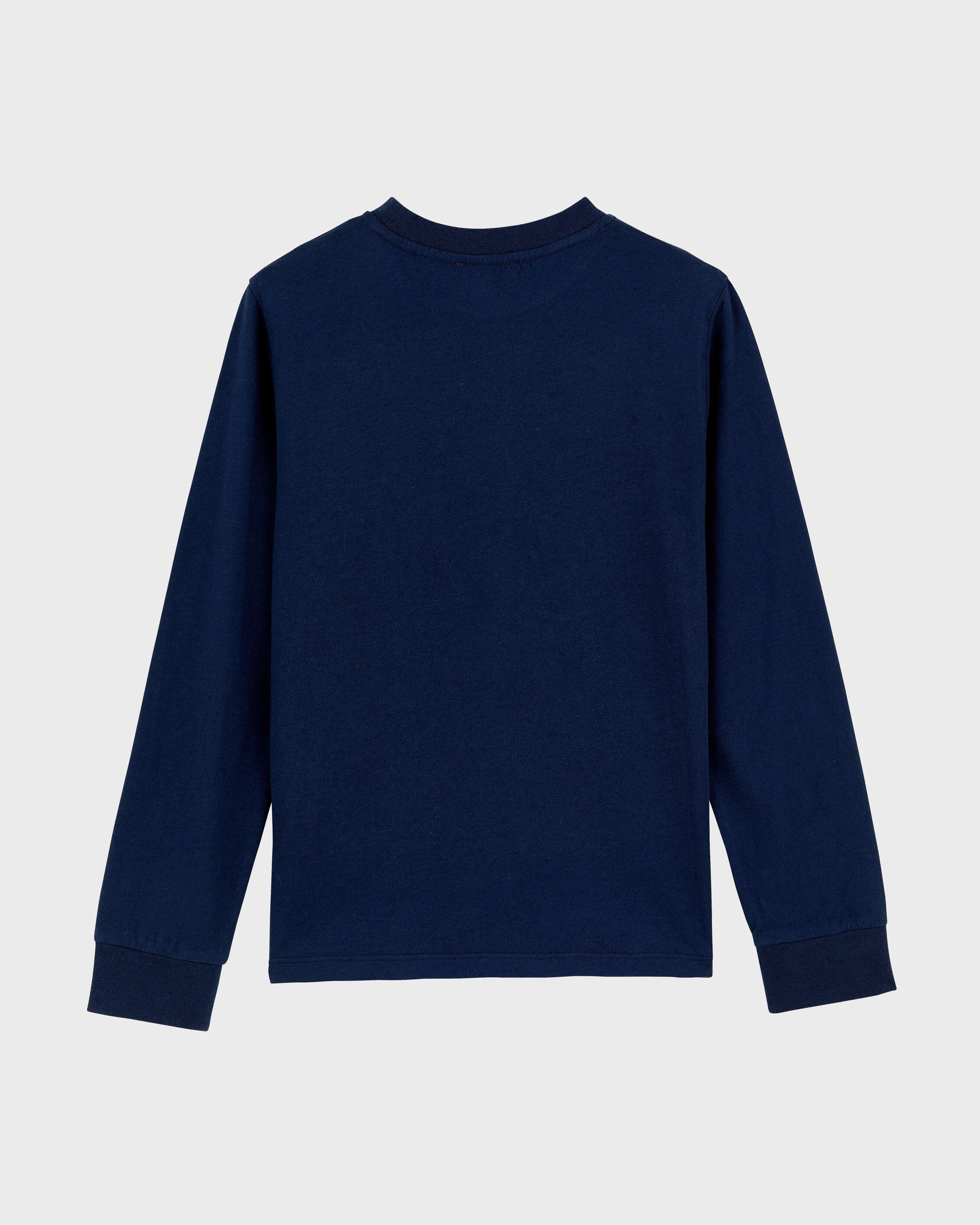 Boys Organic Cotton T-shirt Logo NAVY back view