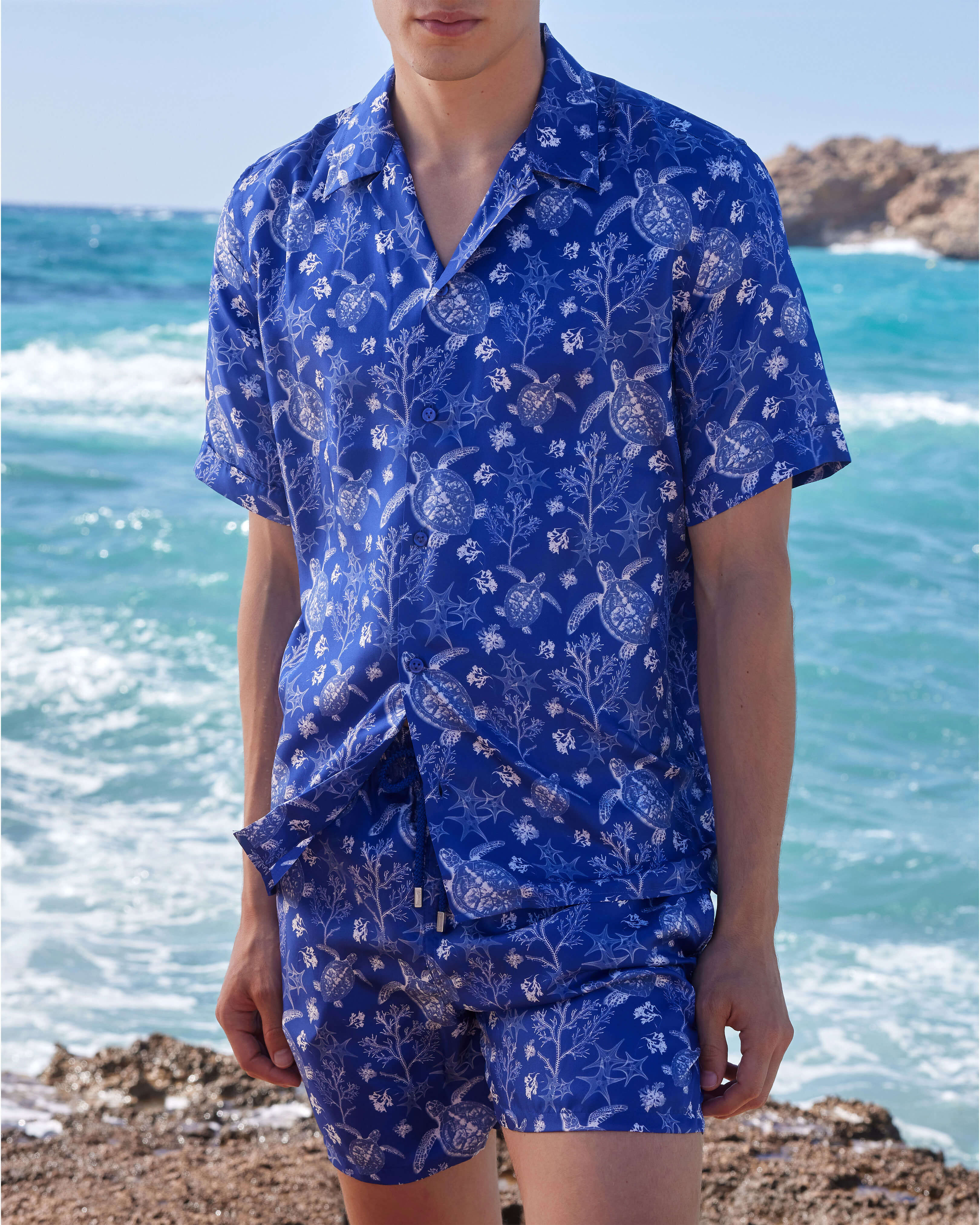 Men Silk Bowling Shirt X-Ray Turtles MARRAKECH override view