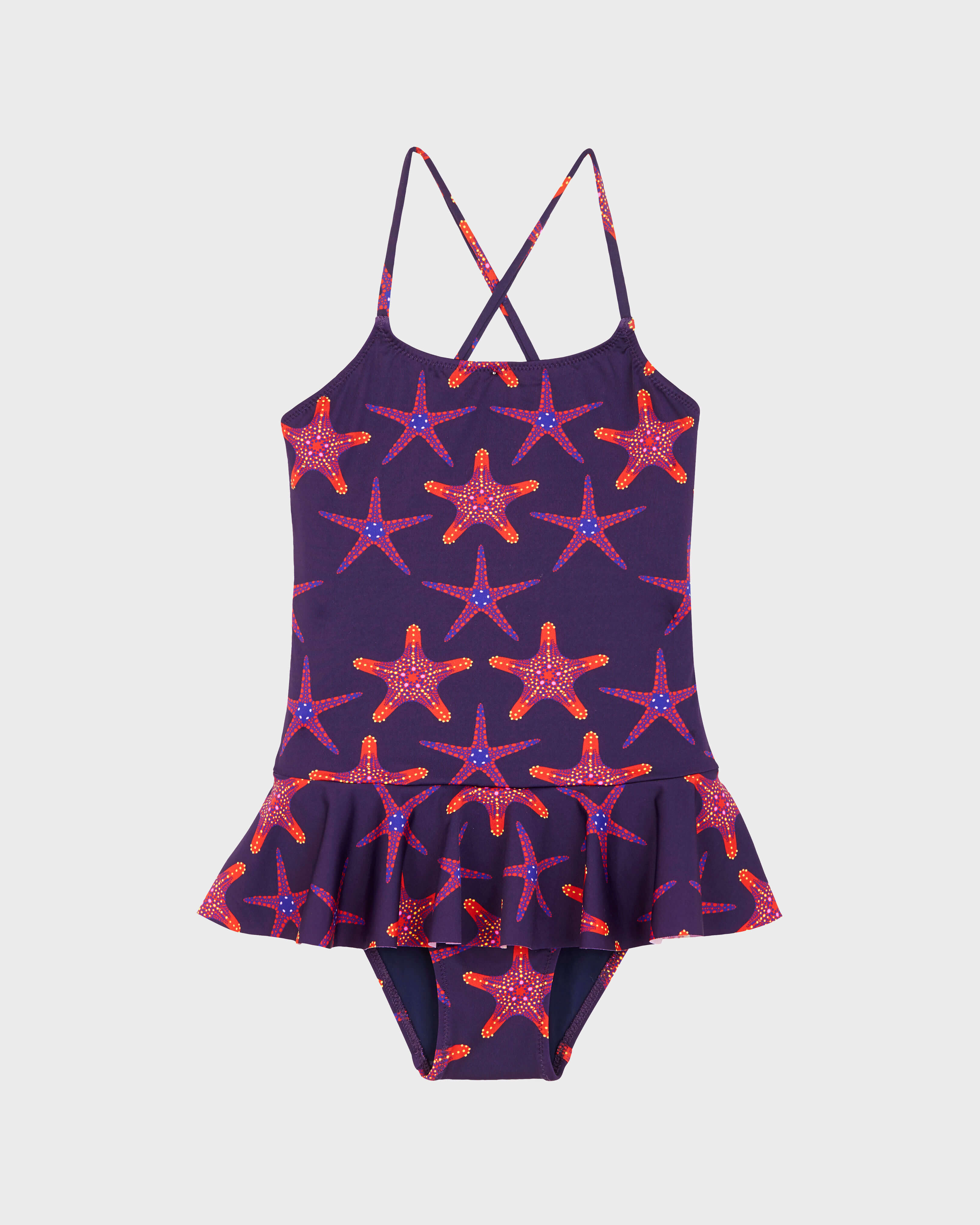 Bañador de una sola pieza con estampado Starfish Dance para niña ZAFIRO front view