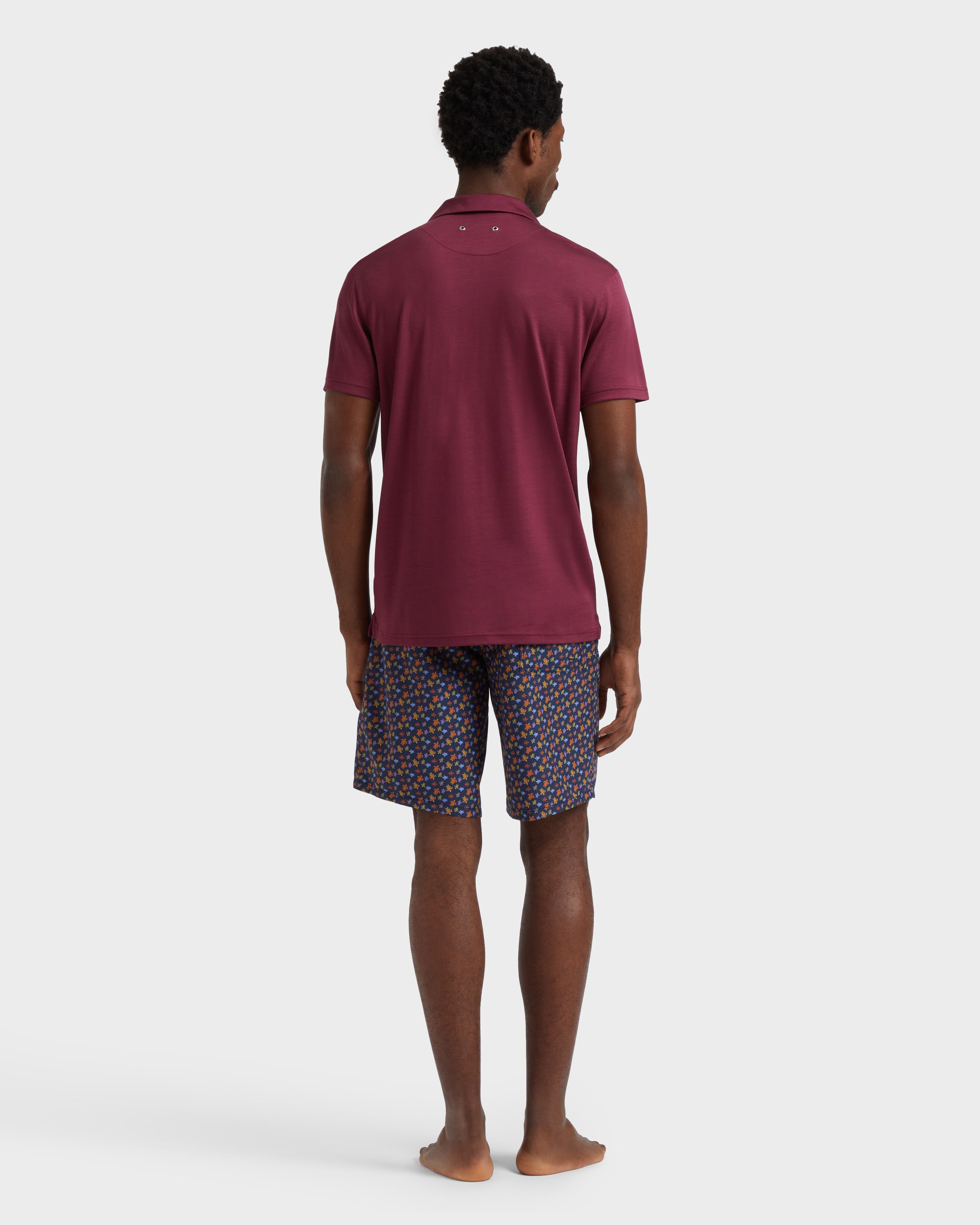 Men Tencel Polo Shirt Solid BACCHUS backworn view