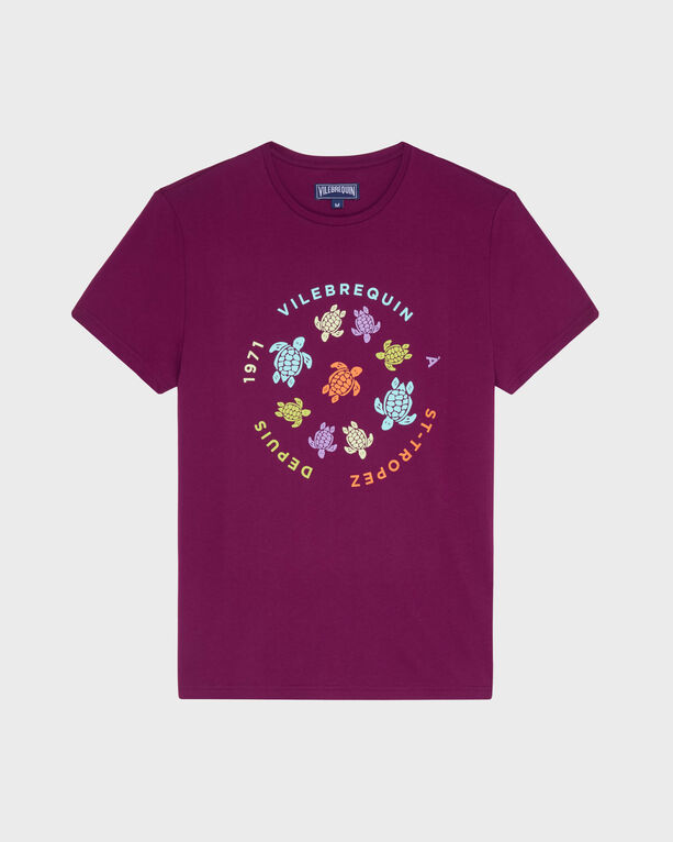 Vilebrequin - Men Cotton T-shirt Tortues Multicolores - Tee Shirt - Thom - Purple - Size XL