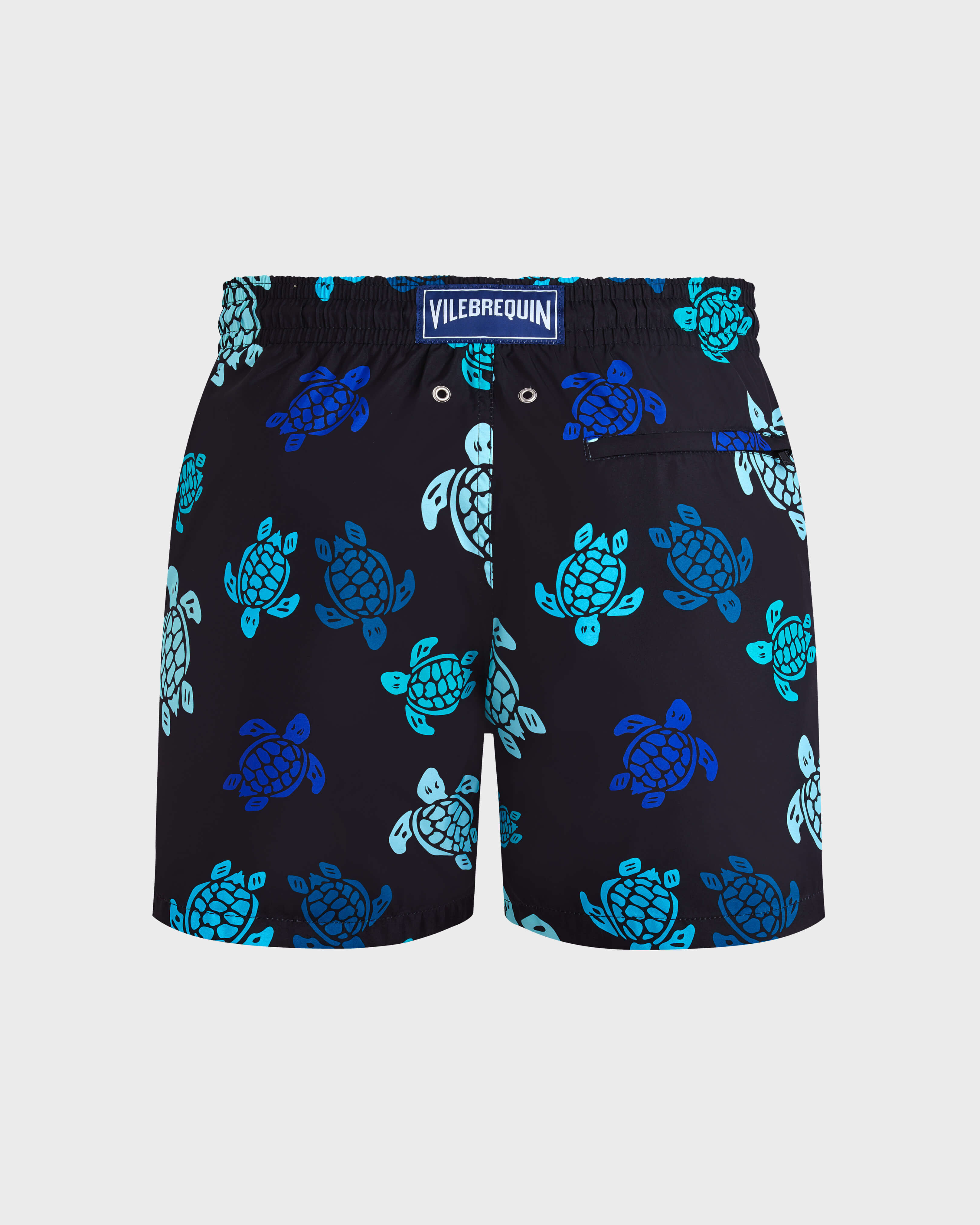 Men Ultra-light and Packable Swim Trunks Tortues Multicolores BLACK back view