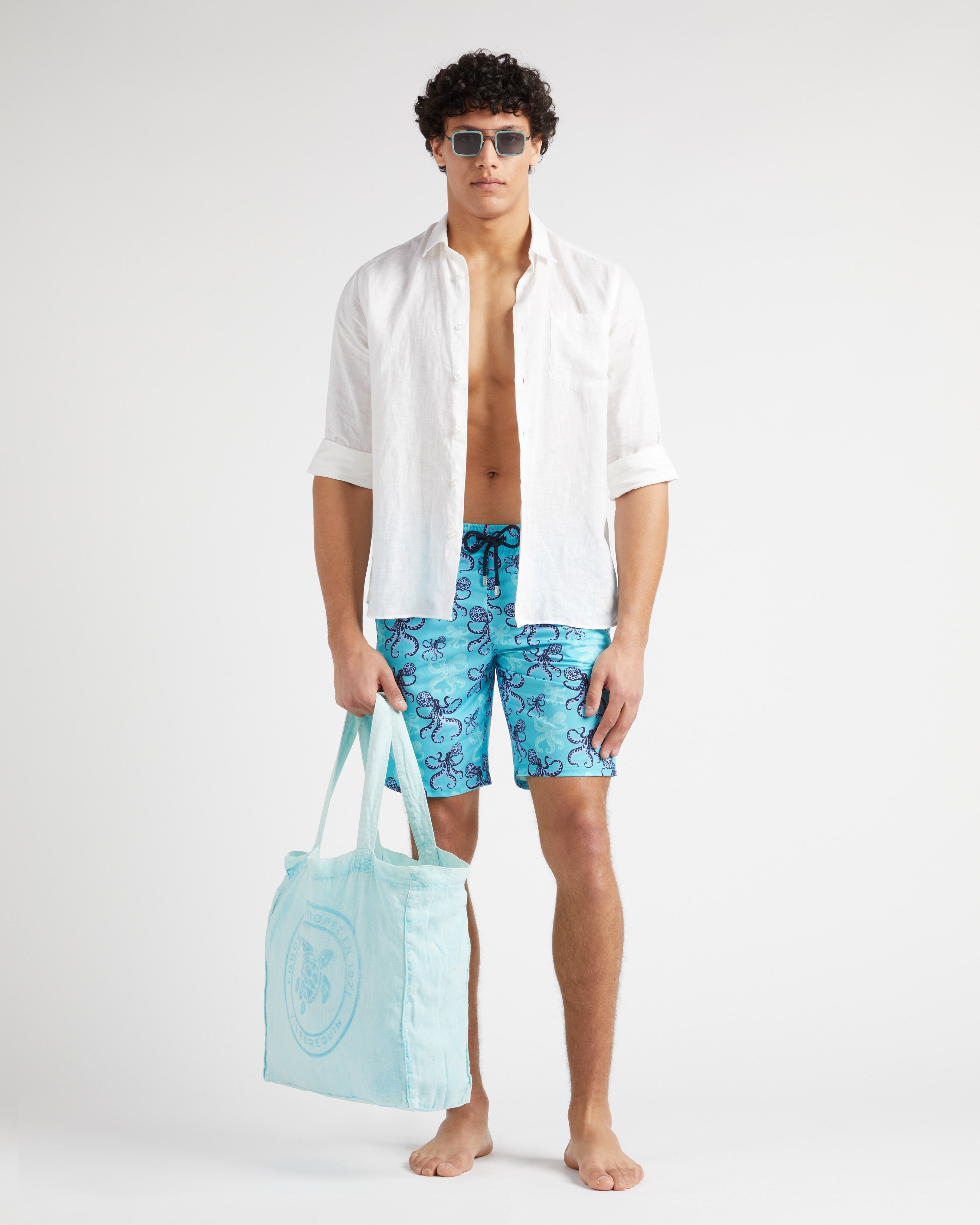 Men Stretch Long Swim Trunks Poulpes BORA BORA supp1 view