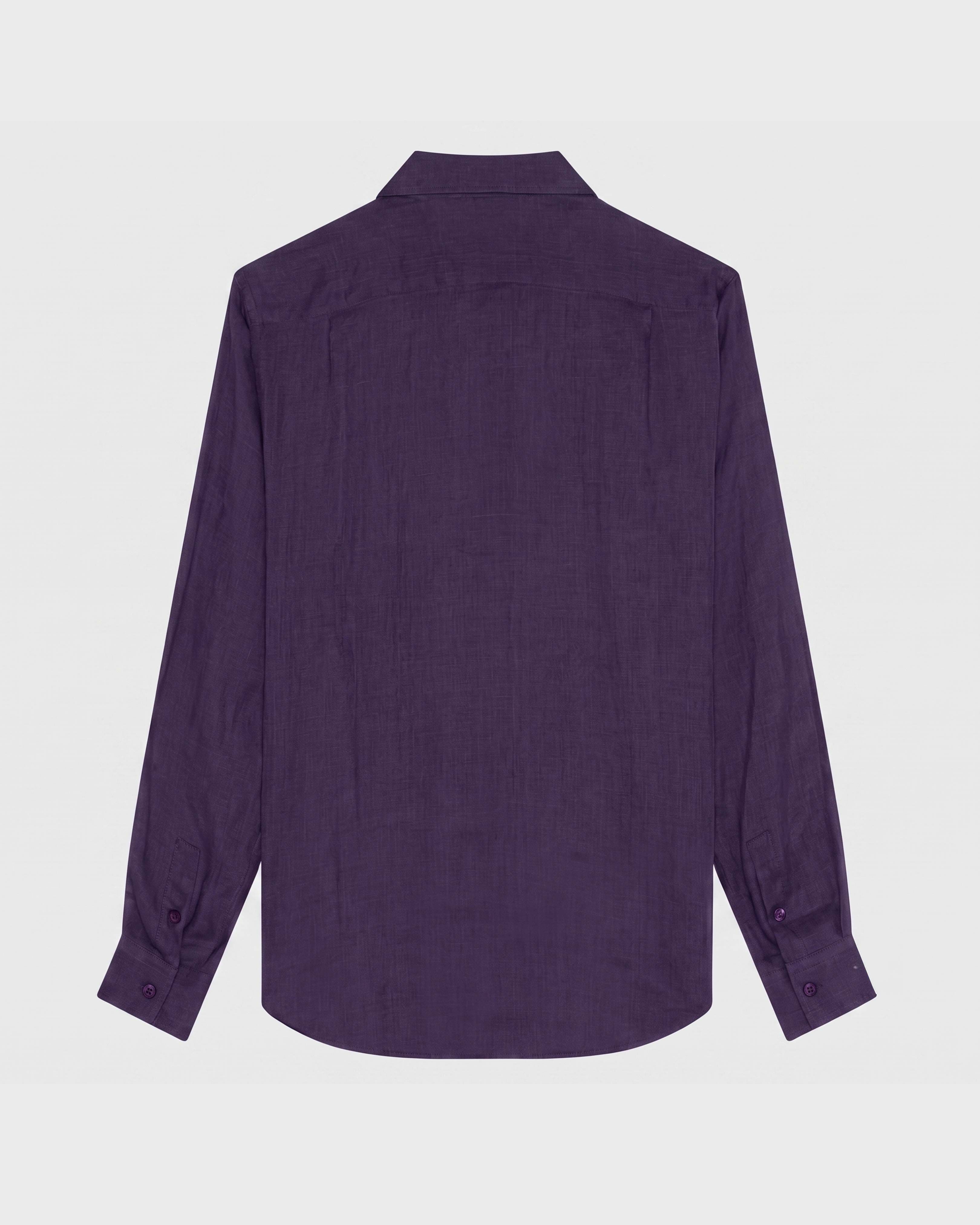 Cotton Voile Lightweight Shirt Solid NAVY back view