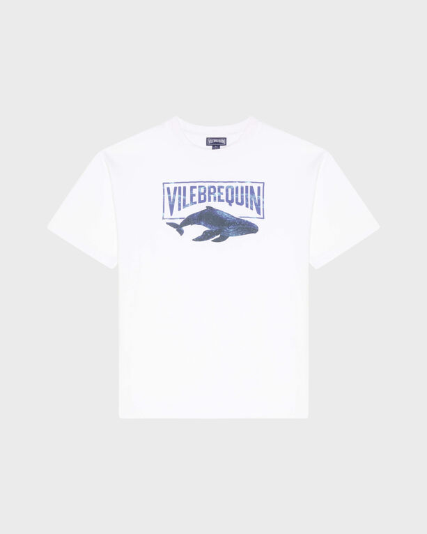 Vilebrequin Kids' Boys Oversize Organic Cotton T-shirt Whale In White