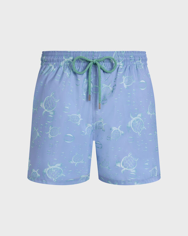 Vilebrequin - Men Ultra-light And Packable Swim Shorts Bubbles Turtles 3d - Swimwear - Mahina - Blue - Size M