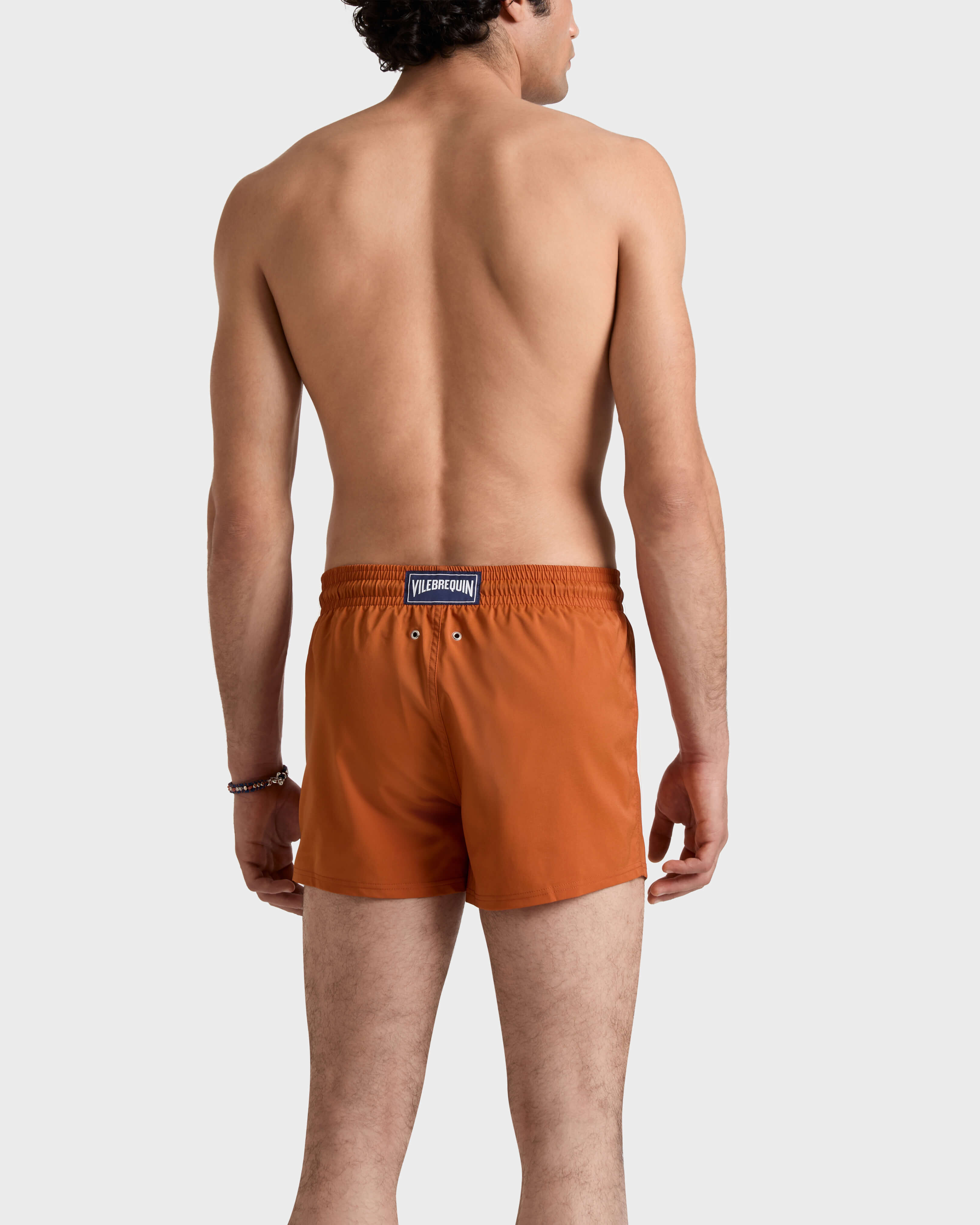 Men Swimwear Short and Fitted Stretch Solid PAPRIKA backworn view