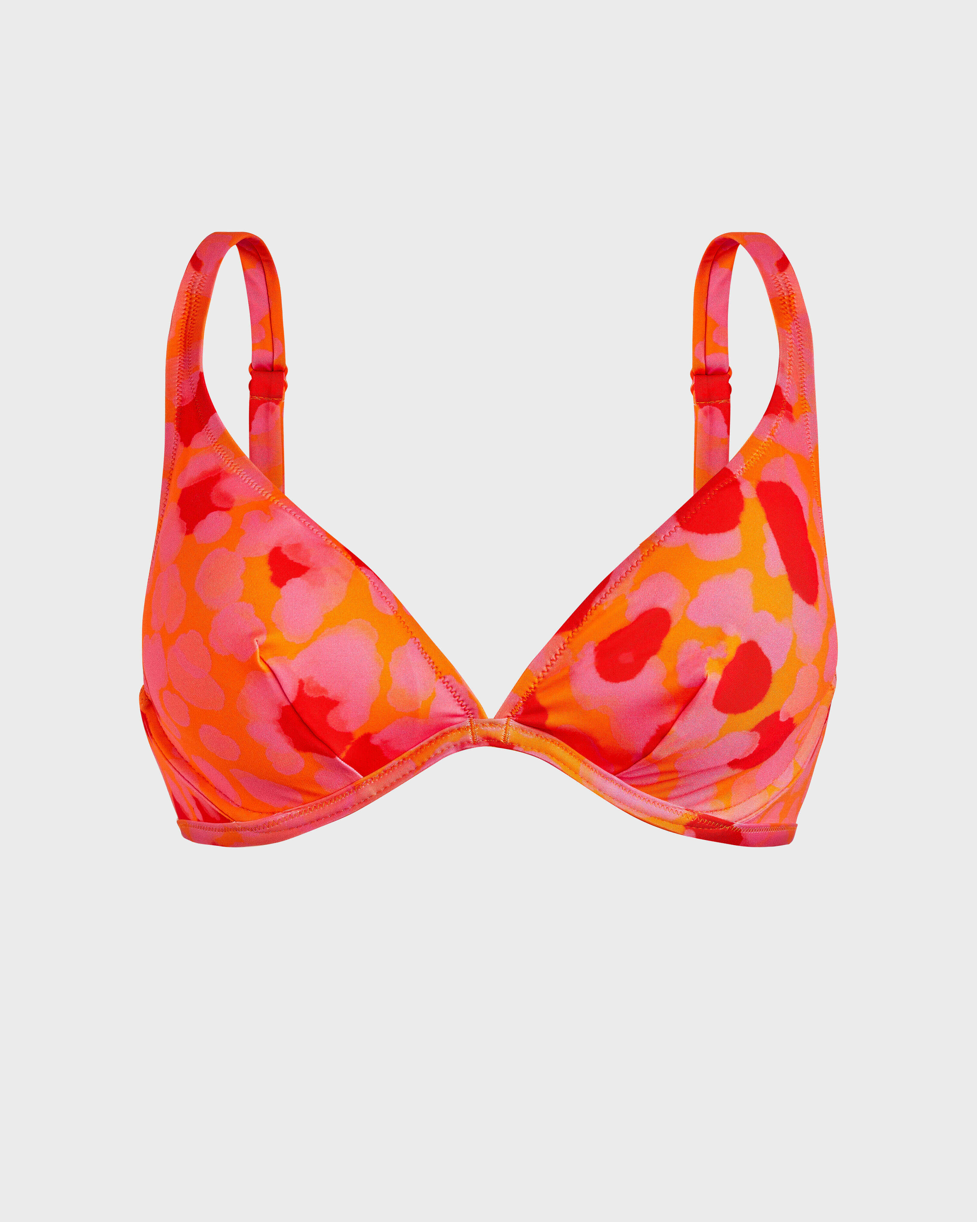 Top de bikini con aros y estampado New Leopard para mujer ALBARICOQUE front view