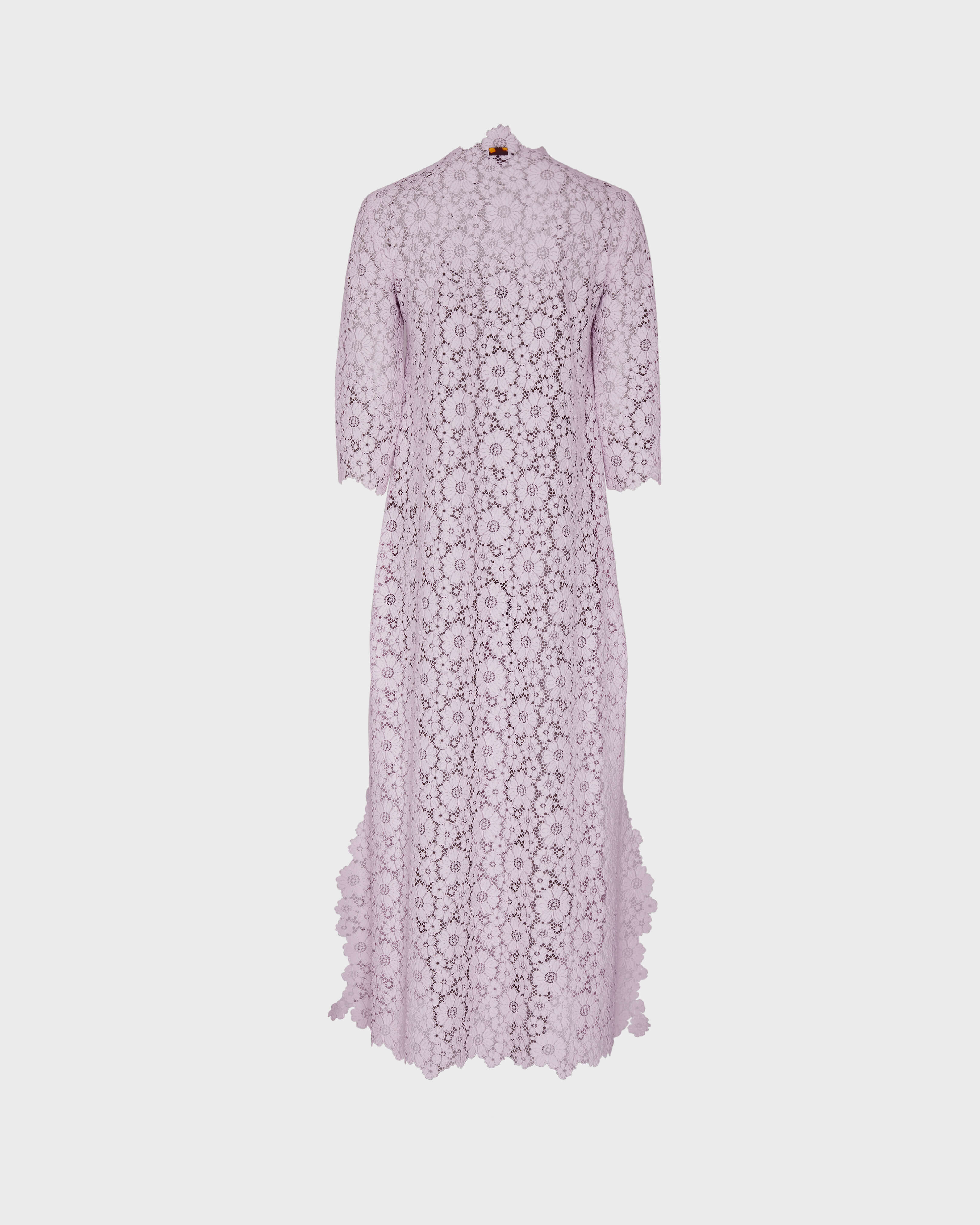 Women Guipure Kaftan Flowers Lace PETALE / PINK back view
