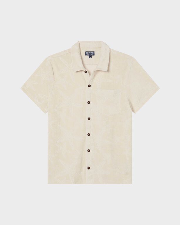 Vilebrequin - Men Terry Bowling Shirt Starfish Jacquard - Shirt - Charli - Beige - Size S
