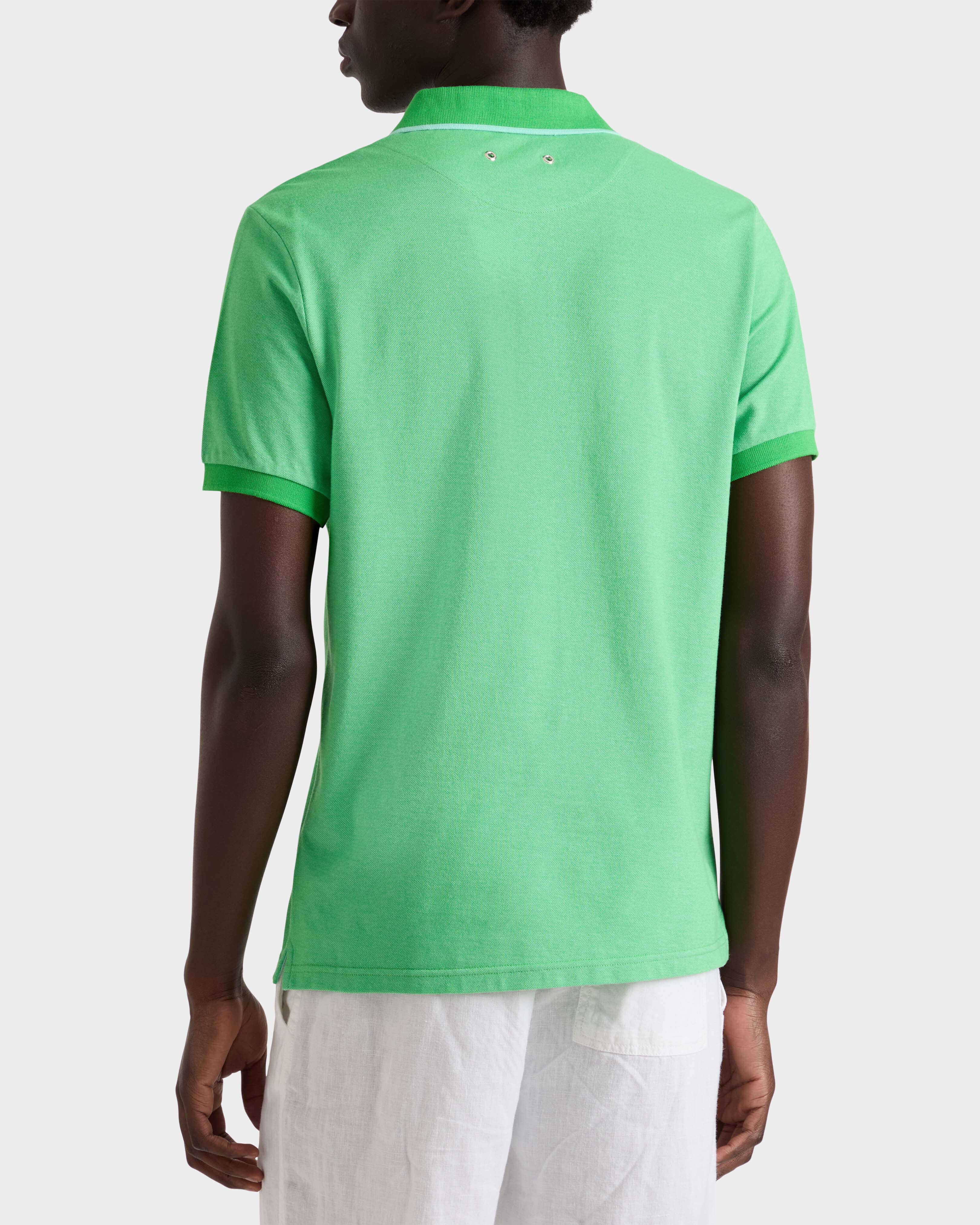 Men Cotton Polo Solid CARIBBEAN backworn view