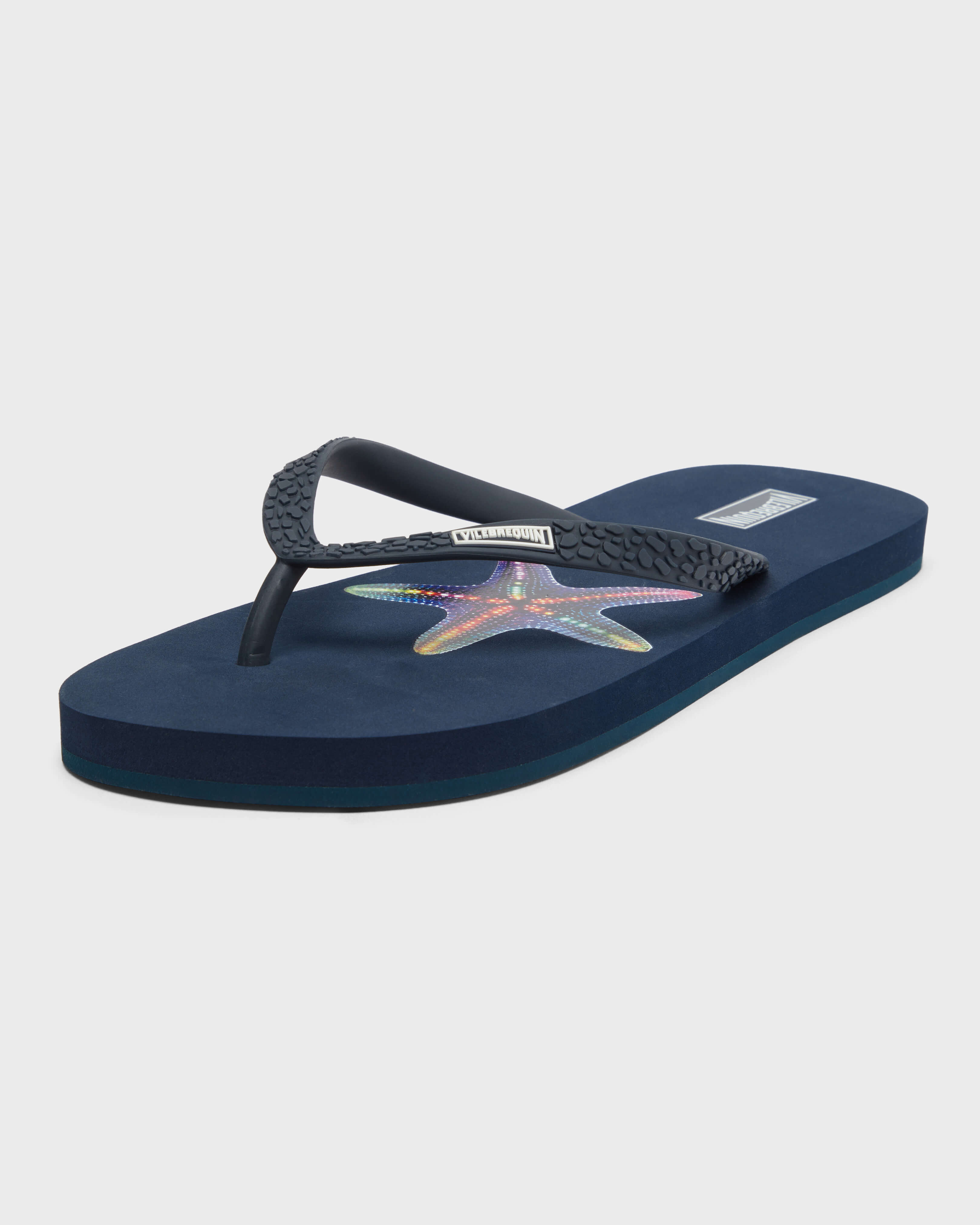 Women Flip Flops Disco Stars NAVY back view
