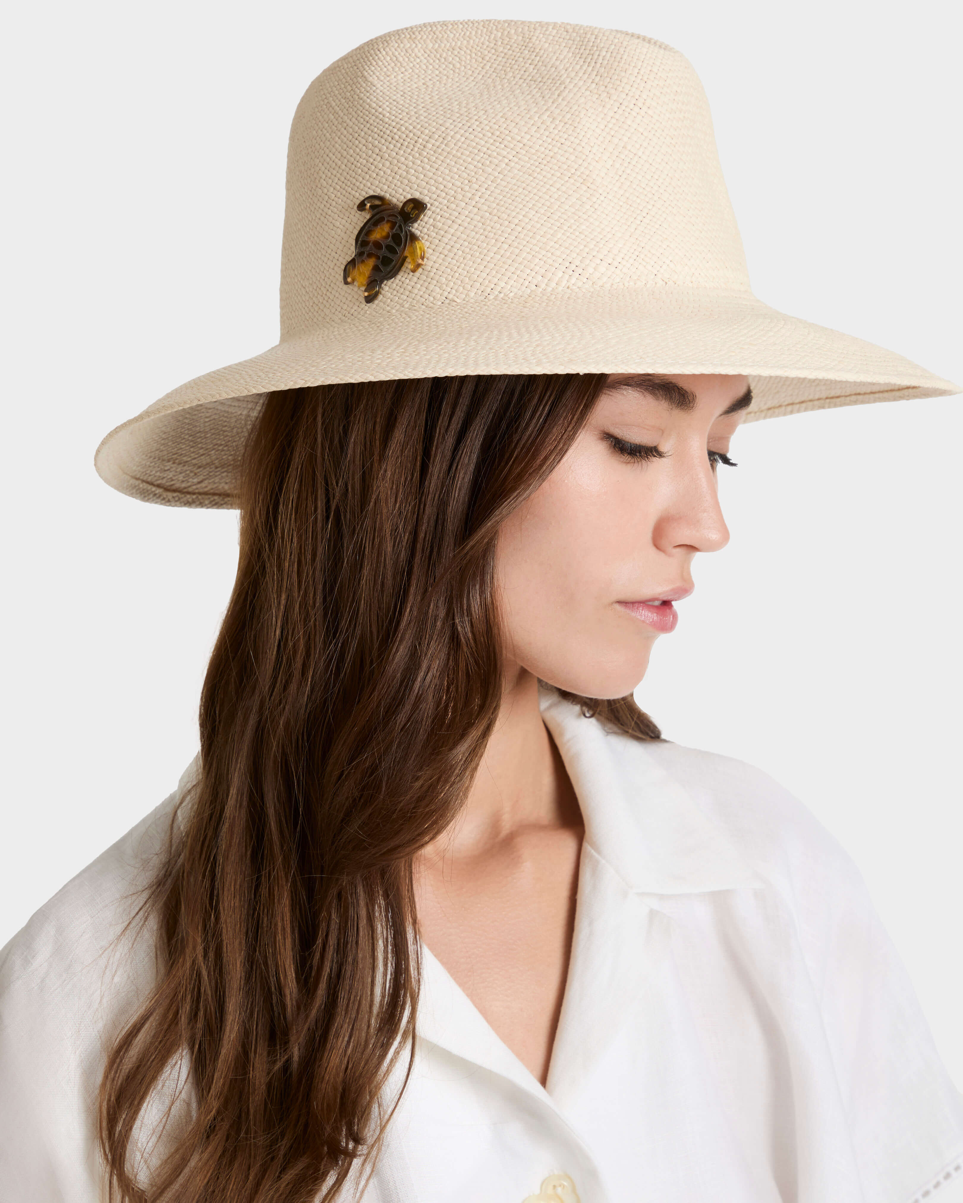 Capeline en Paille Naturelle femme unie SABLE frontworn view