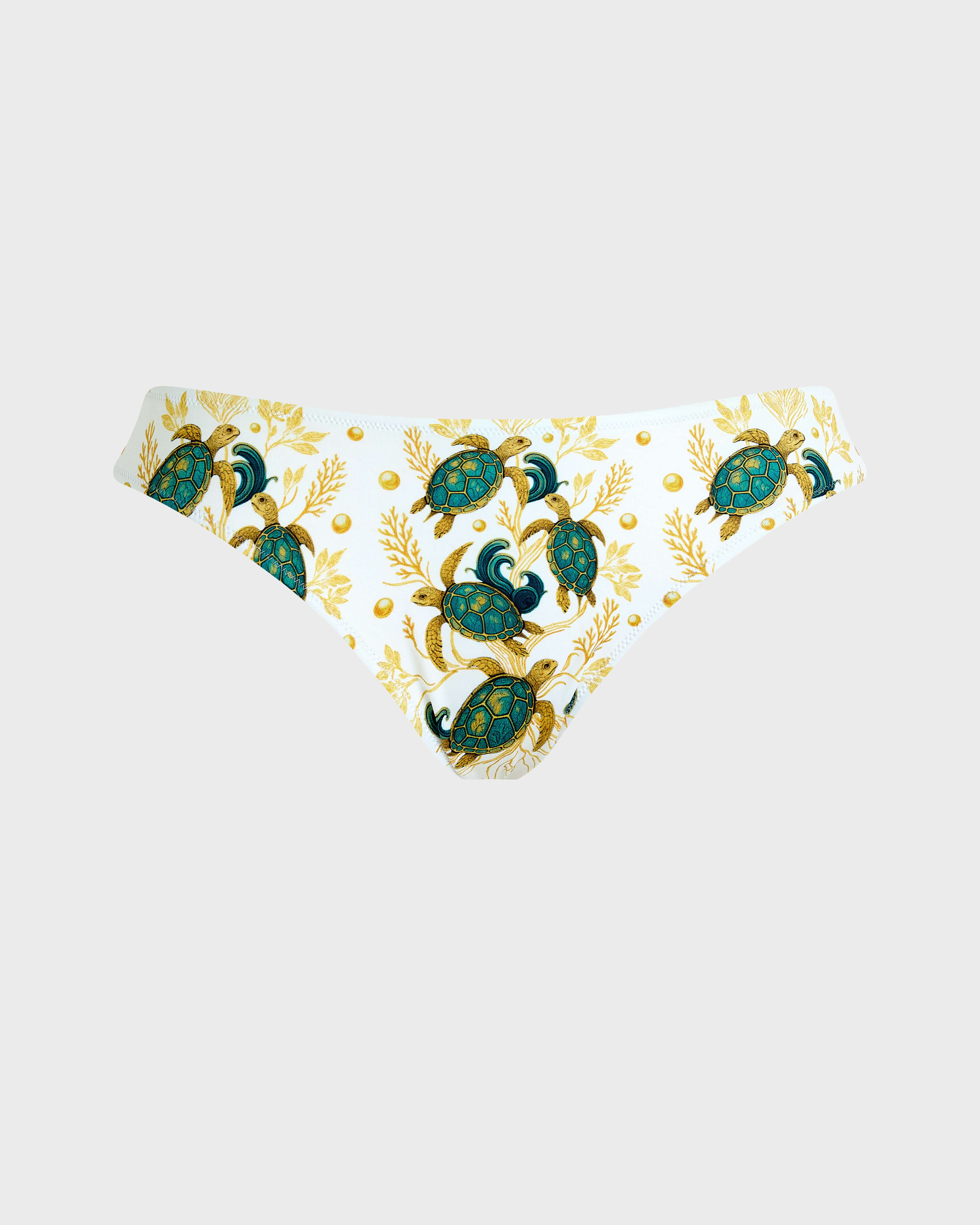 Mangrove Turtles Midi-Bikinihose für Damen – Vilebrequin x Abu Dhabi WEISS front view