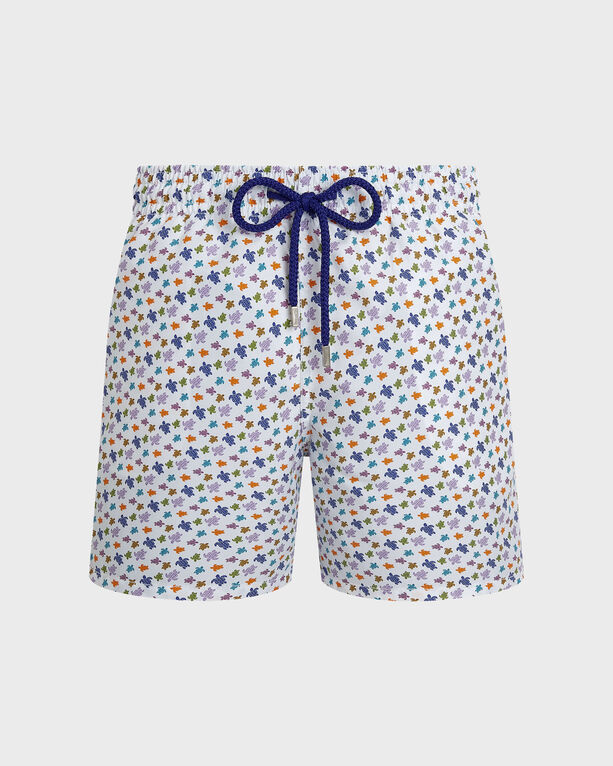 Vilebrequin Men's - Swim Shorts Micro Ronde Des Tortues - Swimwear - Moorea - White Large