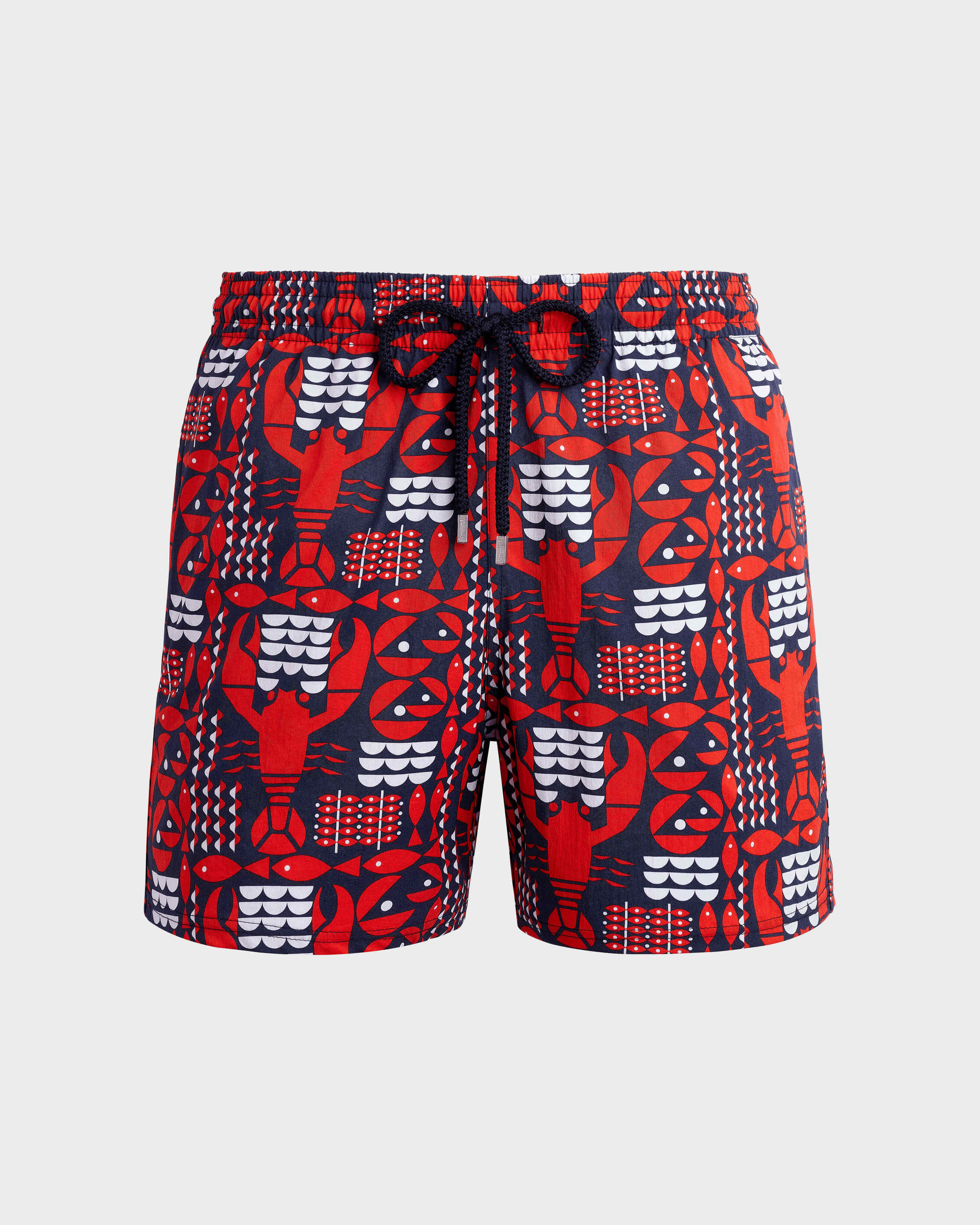 Men Stretch Swim Shorts Graphic Lobsters AZUL MARINO front view