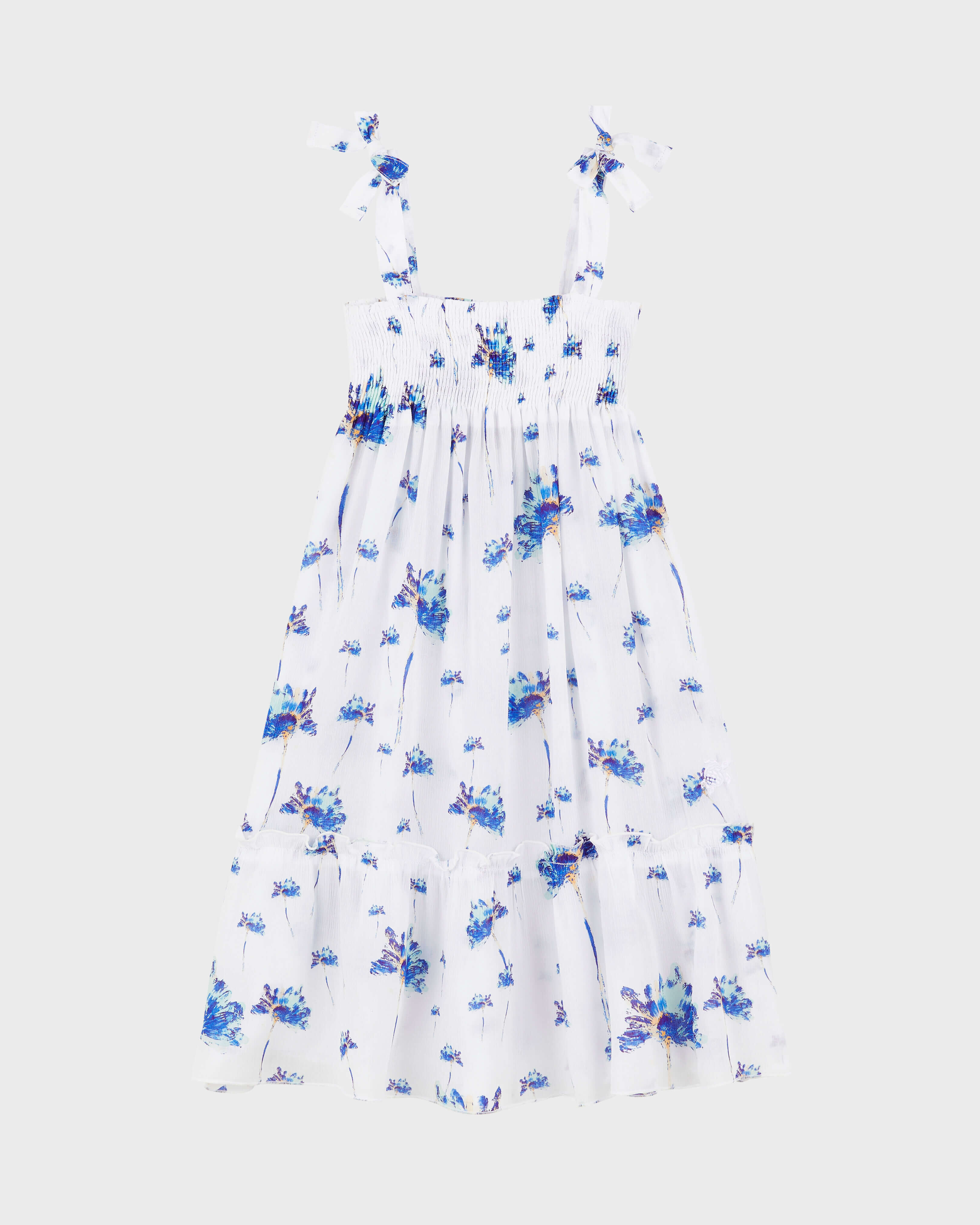 Girls Viscose Shiny Dress Herbier OFF WHITE front view