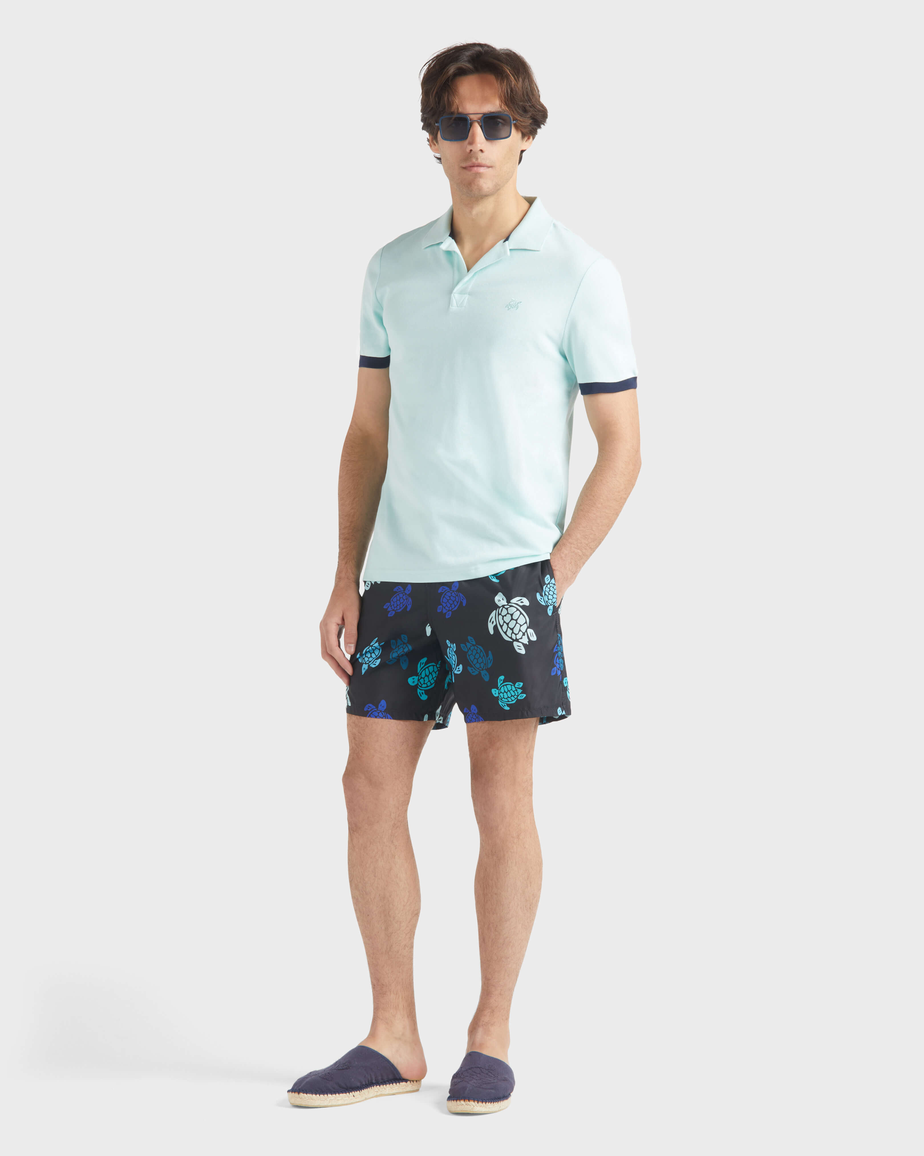 Men Ultra-light and packable Swim Shorts Tortues Multicolores BLACK supp1 view