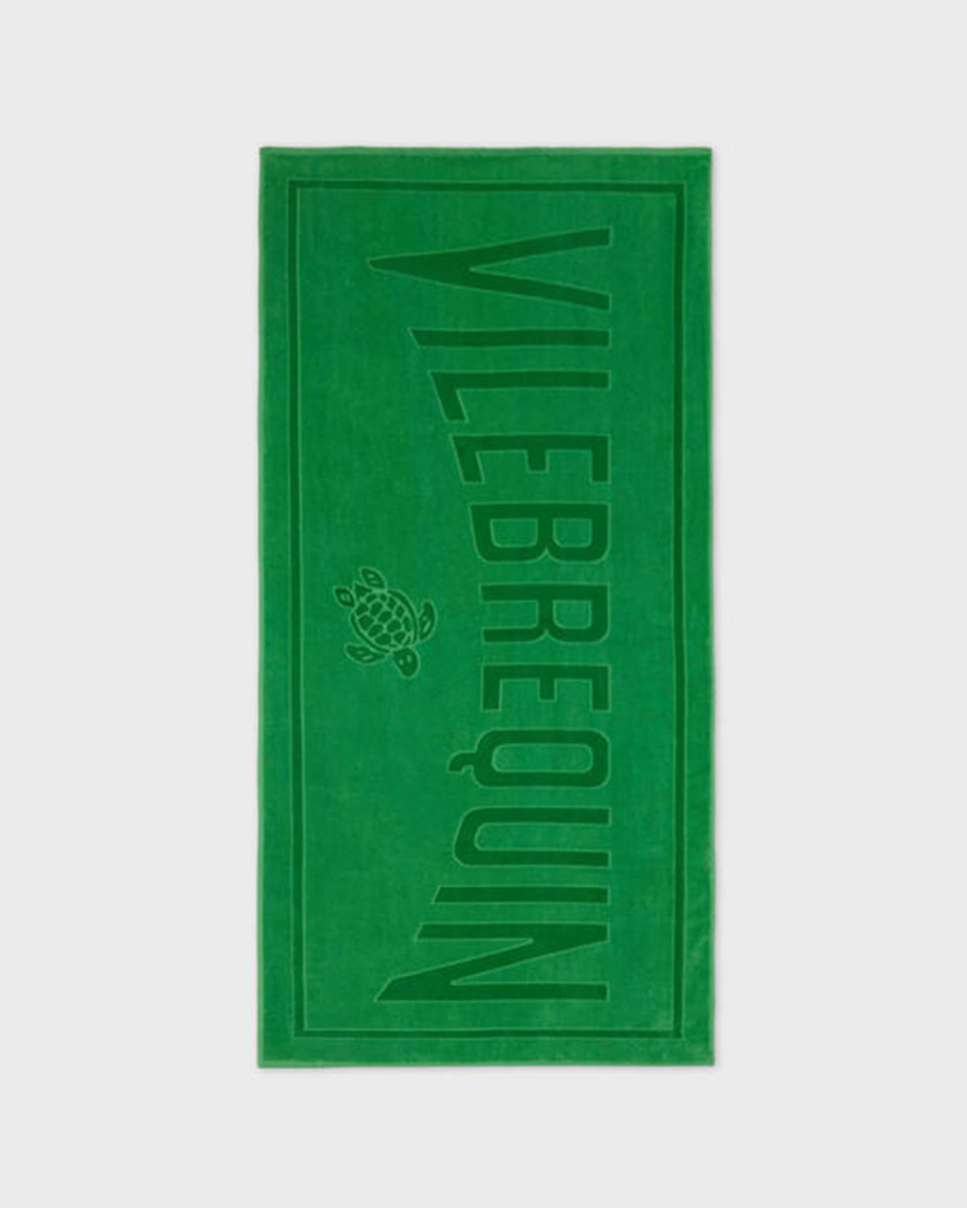 Solid Organic Cotton Beach Towel CHIVE front view